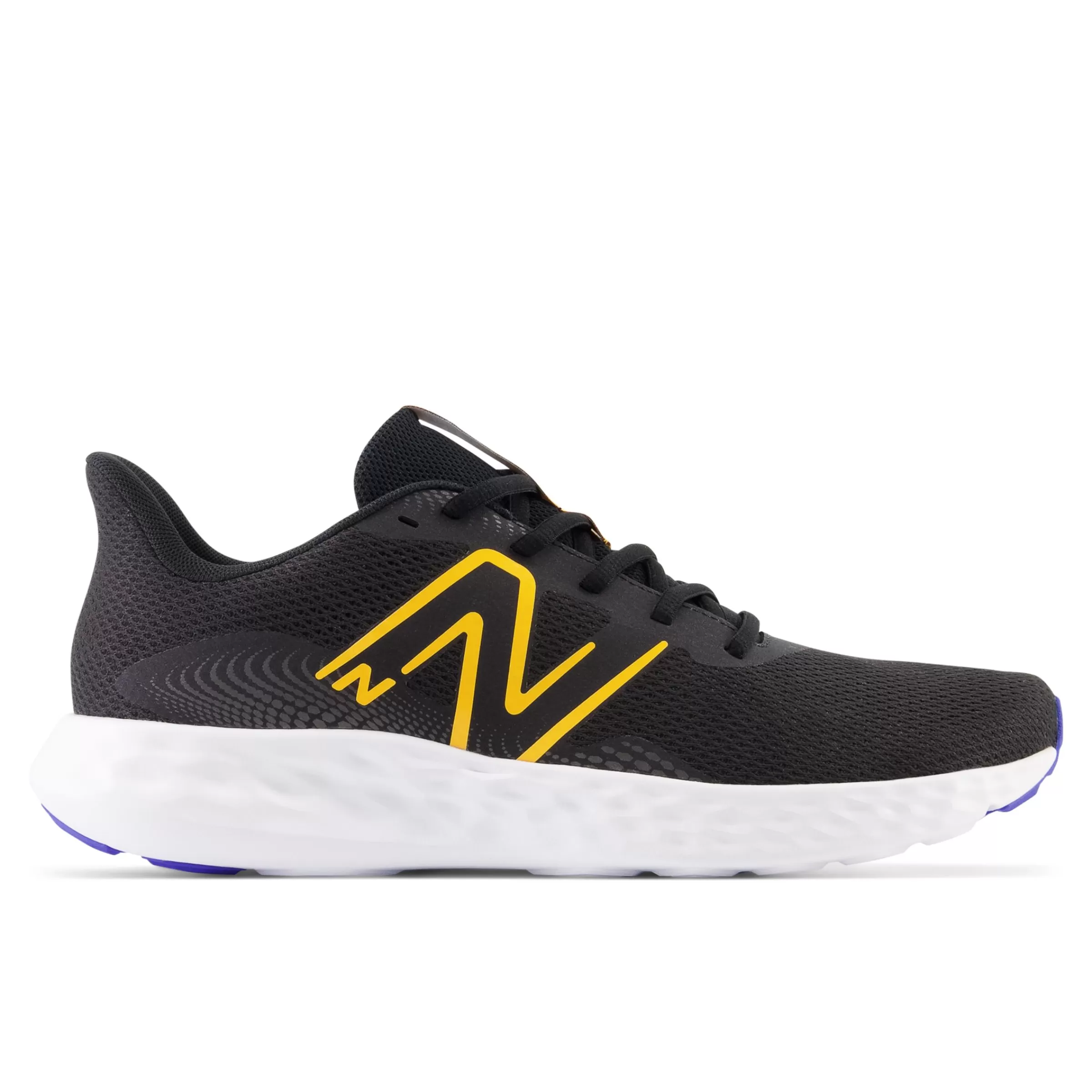 New Balance Chaussures de Running | Distance-411v3 Black avec Marine Blue et Hot Marigold