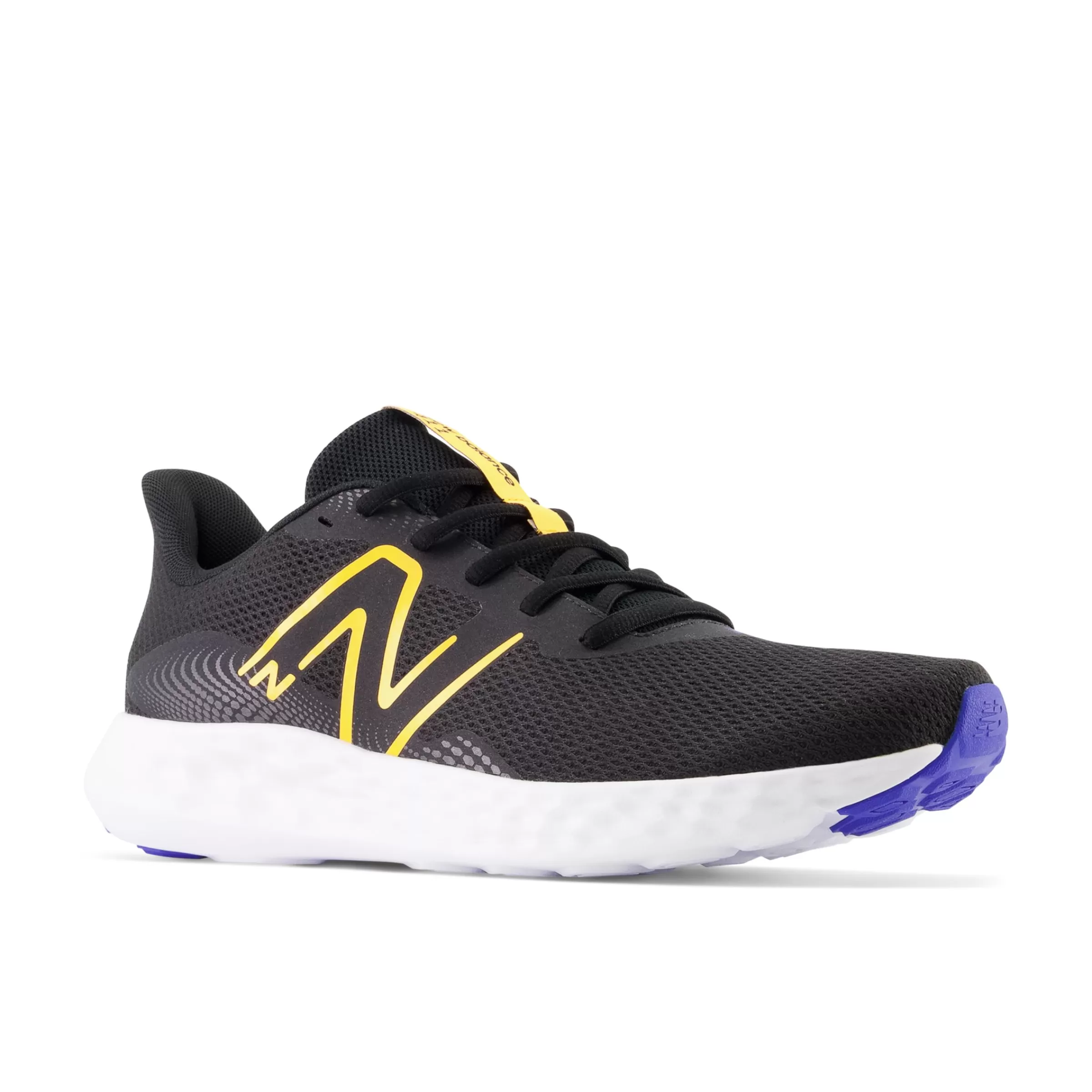 New Balance Chaussures de Running | Distance-411v3 Black avec Marine Blue et Hot Marigold