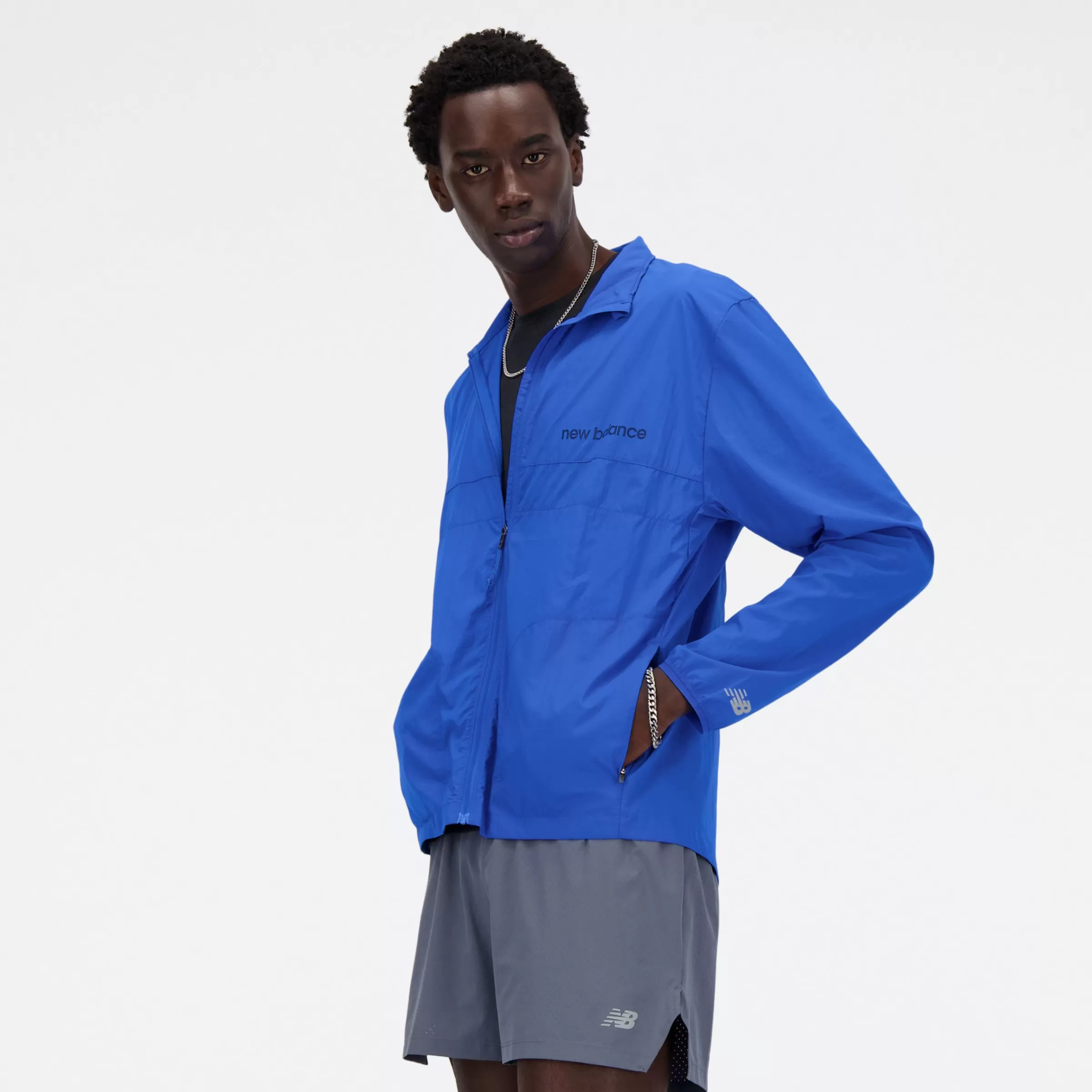 New Balance Vestes | Vêtements de Running-AthleticsGraphicPackableJacket BLUE OASIS