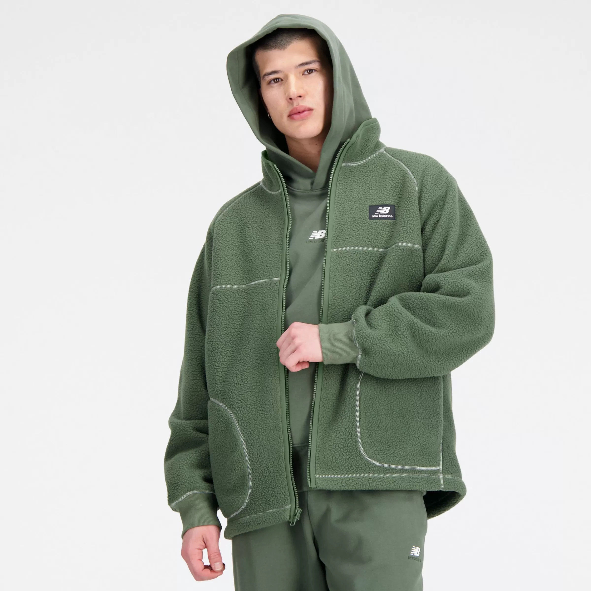 New Balance Vêtements | Vestes-AthleticsPolarFleeceFullZip DEEP OLIVE GREEN