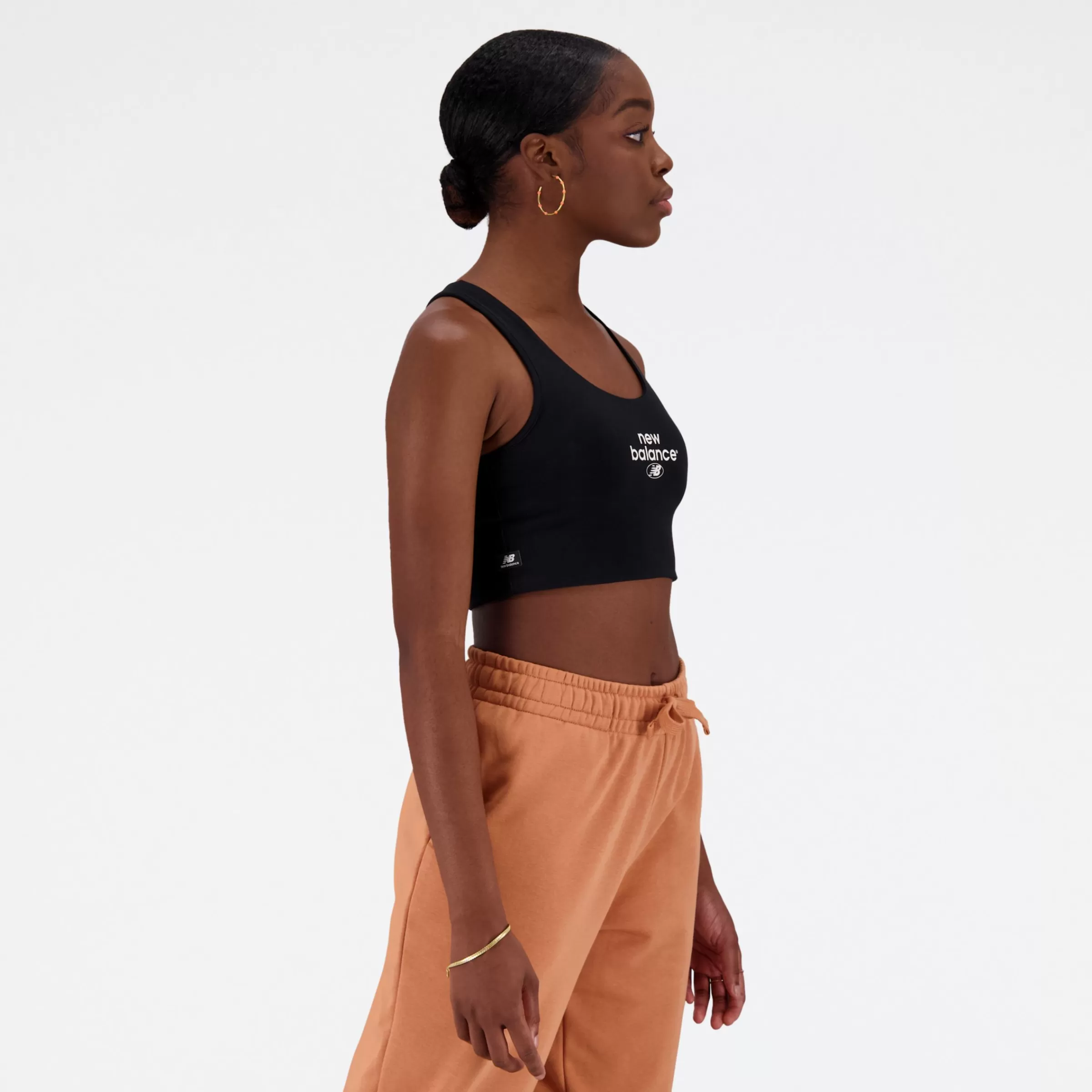 New Balance Vêtements-BrassièreEssentialsReimaginedCottonSpandexTop BLACK