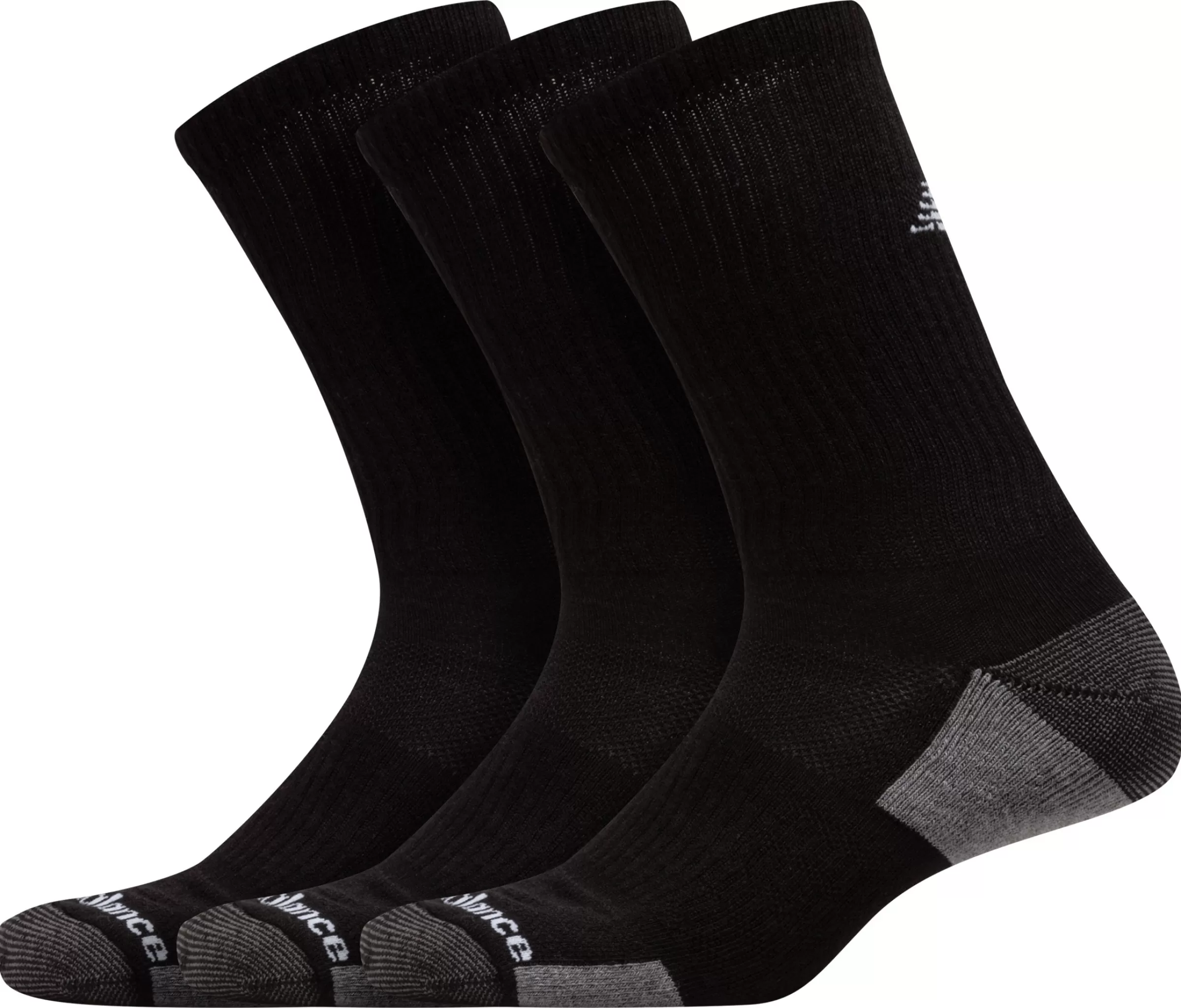 New Balance Accessoires de Running | Chaussettes-ChaussettesEssentialsCushionedCrew3Pack BLACK