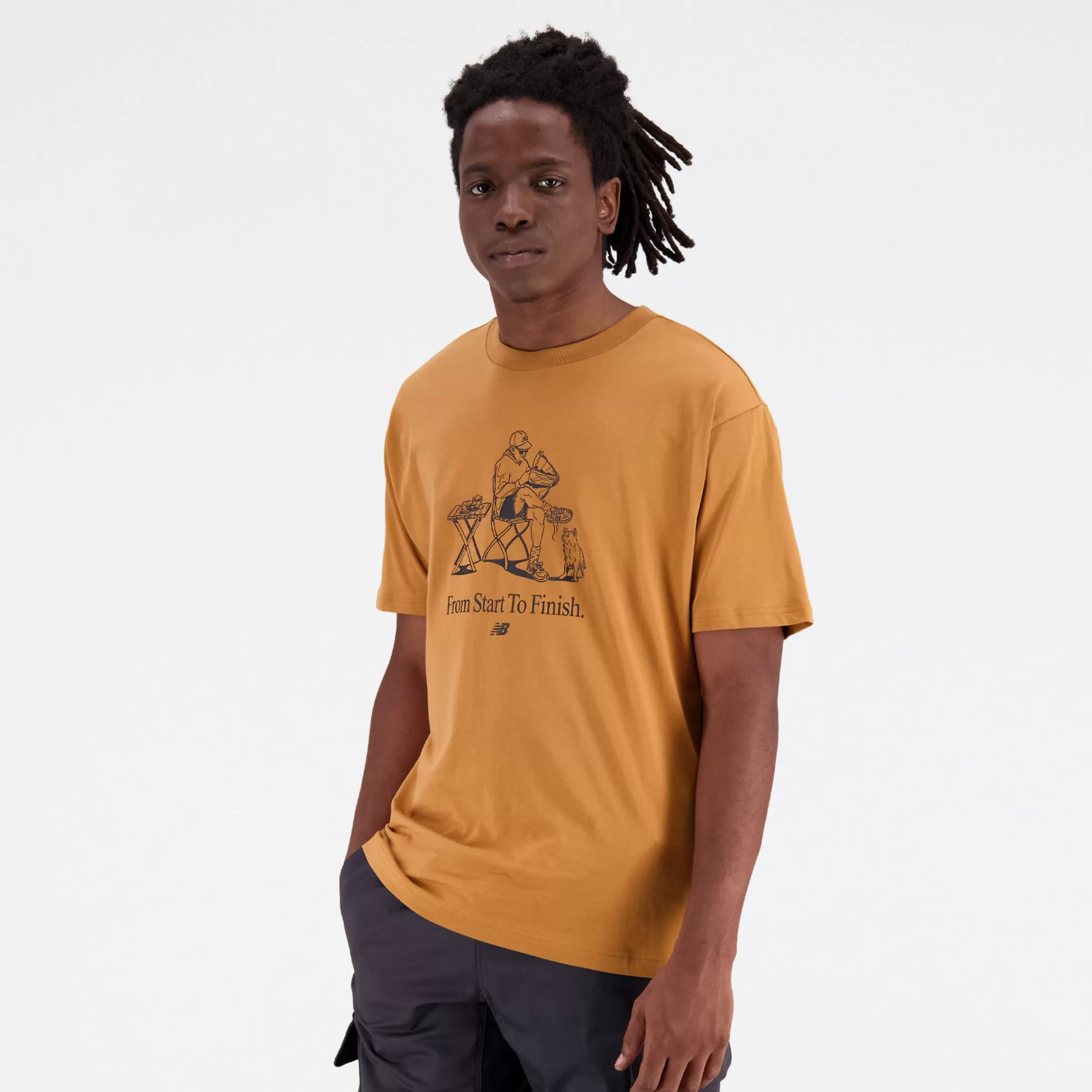 New Balance Vêtements | Tee-shirts et Maillots-EssentialsCafeGrandpaCottonJerseyT-Shirt TOBACCO