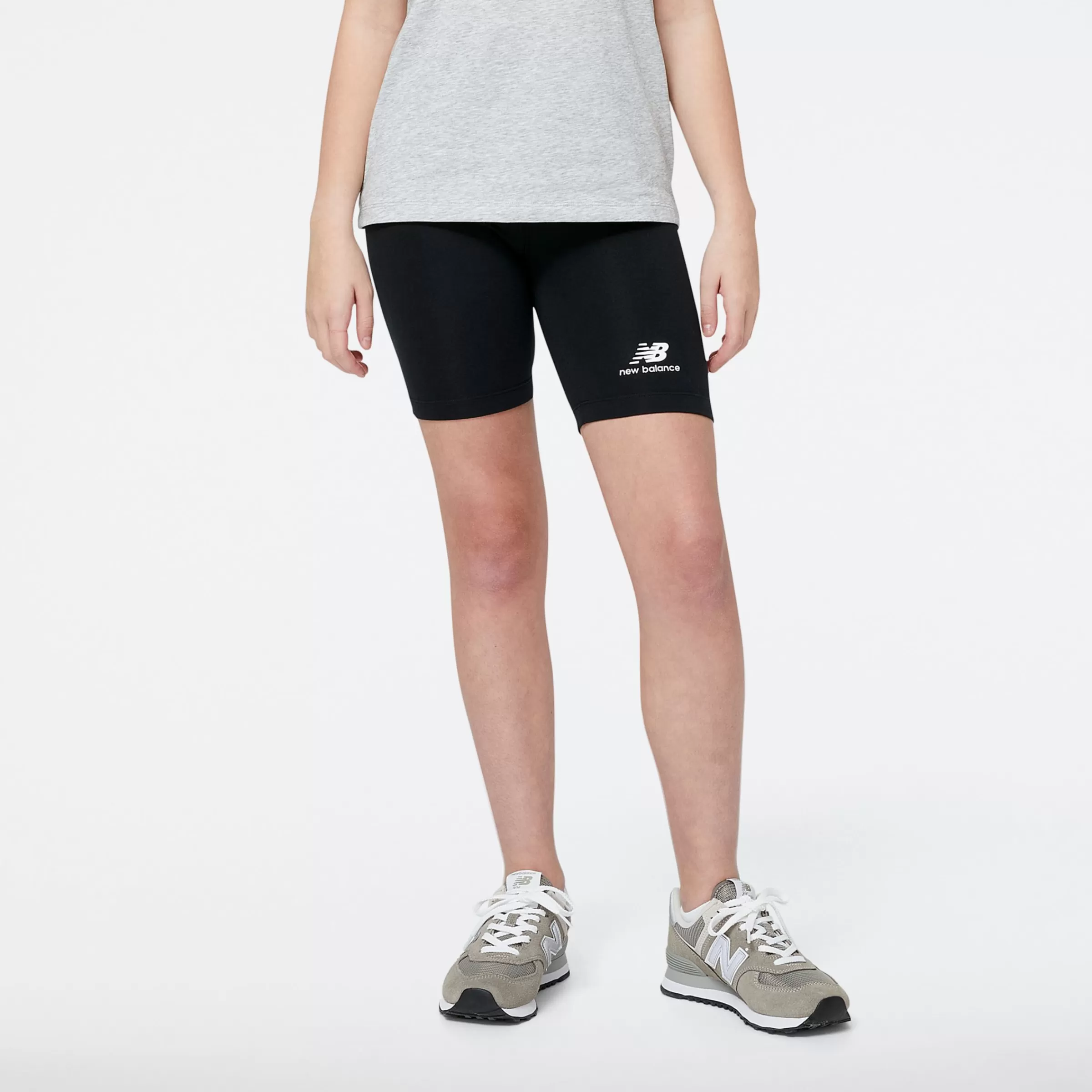 New Balance Vêtements-EssentialsStackedLogoCottonFittedShort BLACK