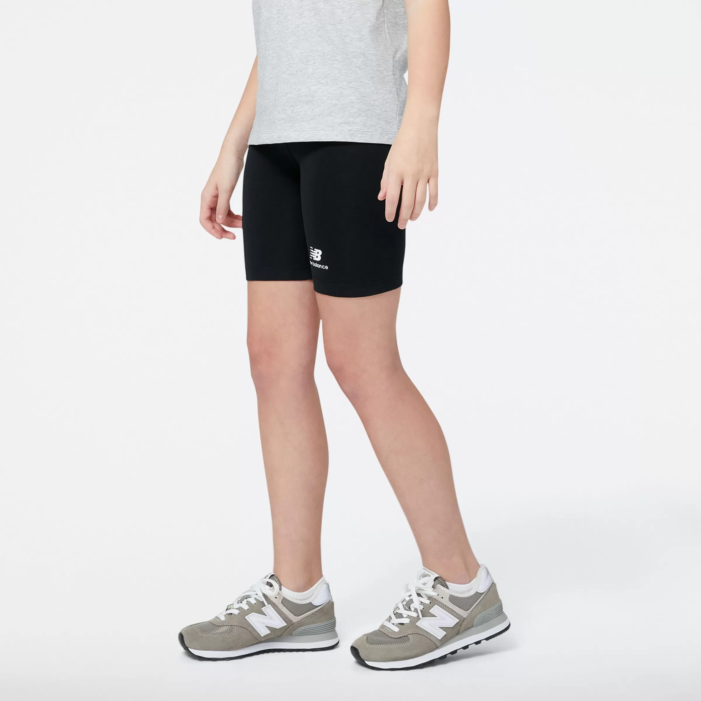 New Balance Vêtements-EssentialsStackedLogoCottonFittedShort BLACK