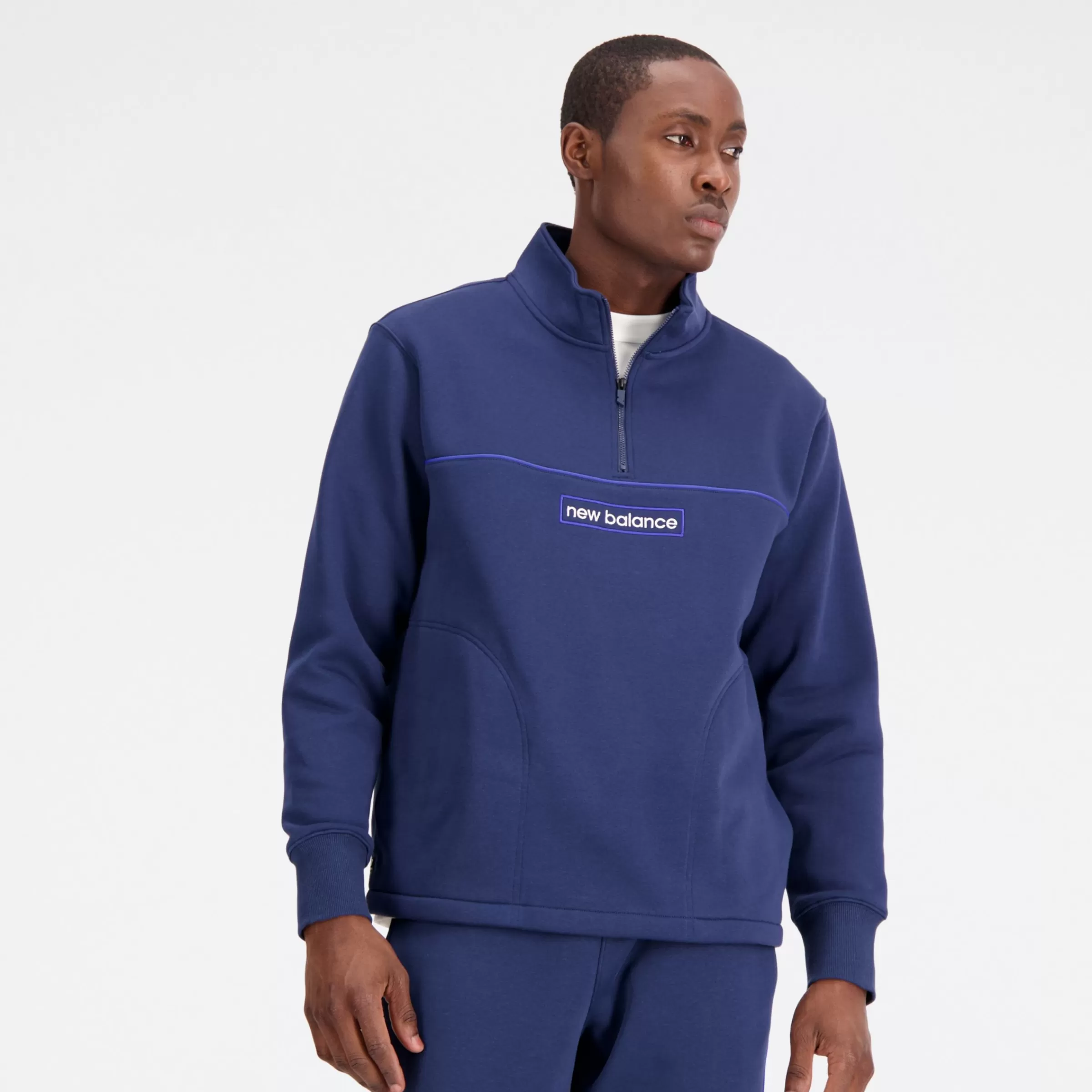 New Balance Vêtements Soldes-EssentialsWinter1/4Zip NB NAVY