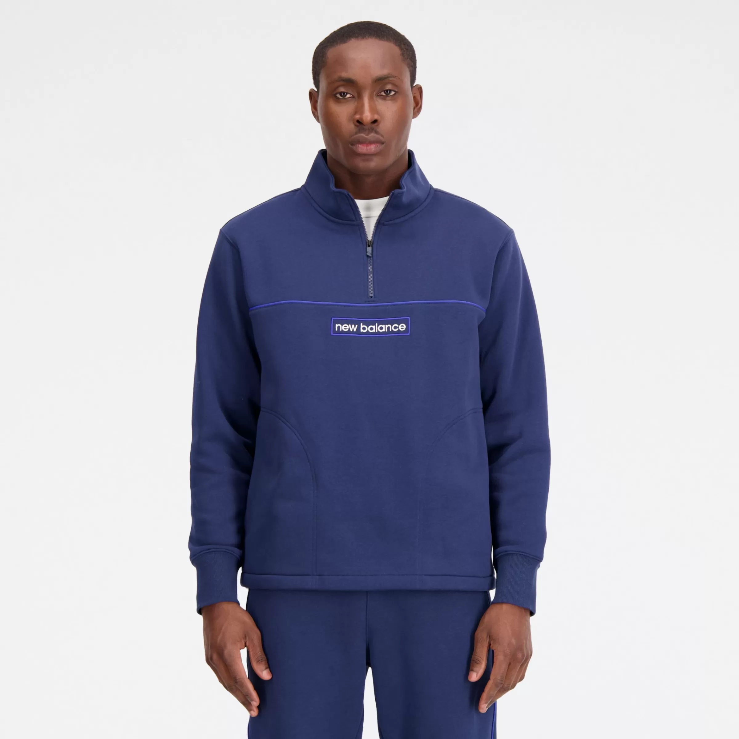 New Balance Vêtements Soldes-EssentialsWinter1/4Zip NB NAVY