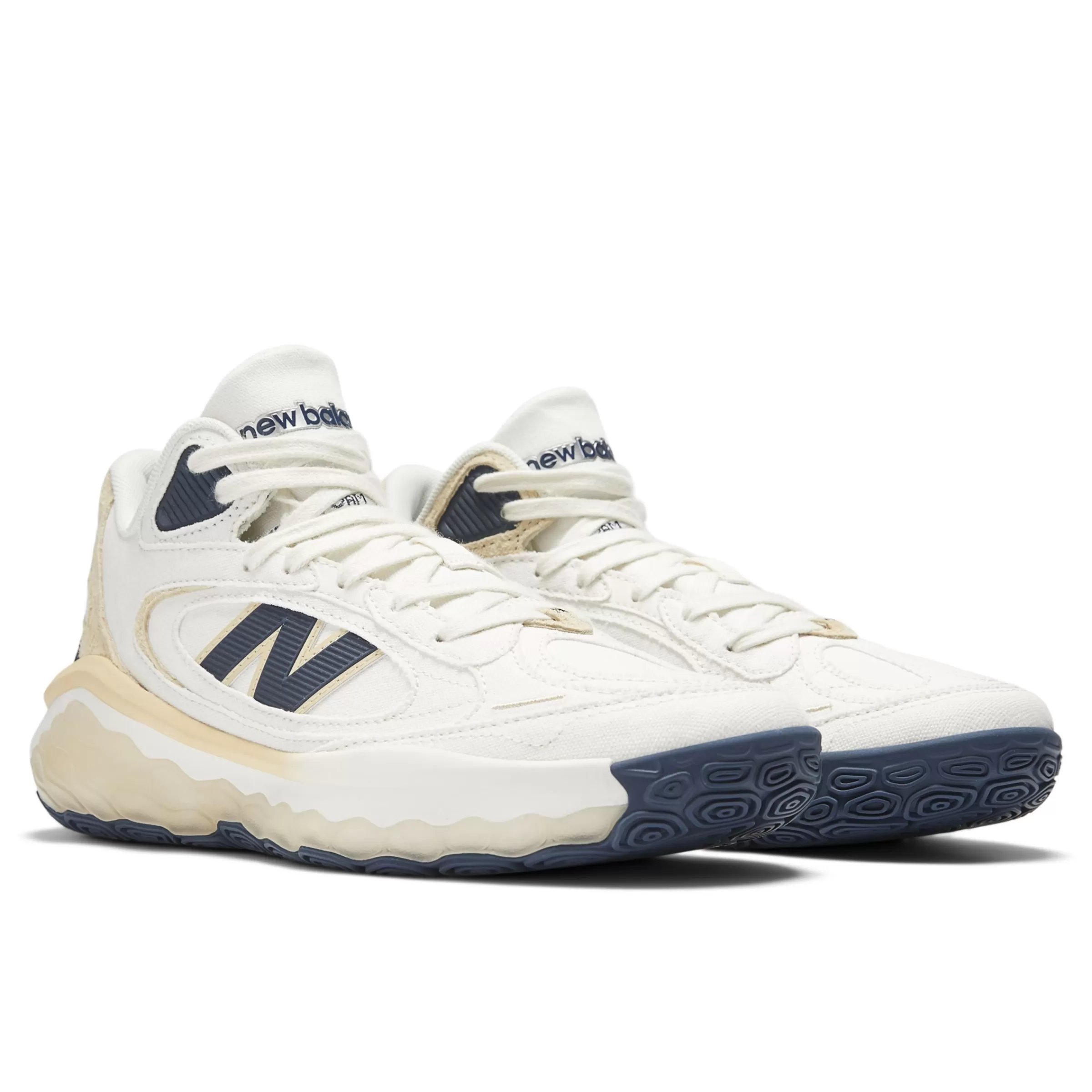 New Balance Chaussures Soldes-FreshFoamBB Sea Salt avec Navy Blue et Gold