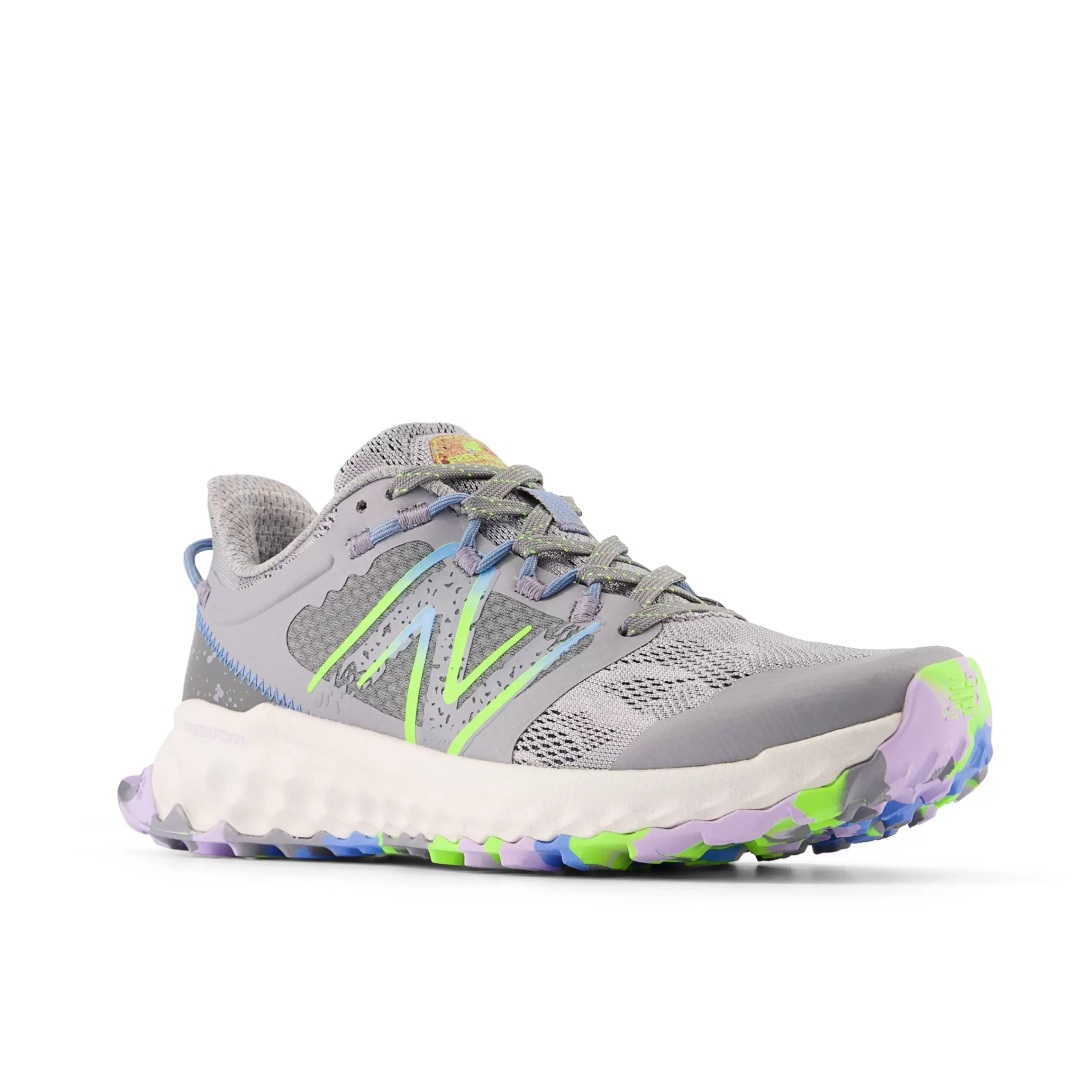 New Balance Chaussures de Running | Course de moyenne distance-FreshFoamGaroé Silver Mink avec Sky Blue et Pixel Green