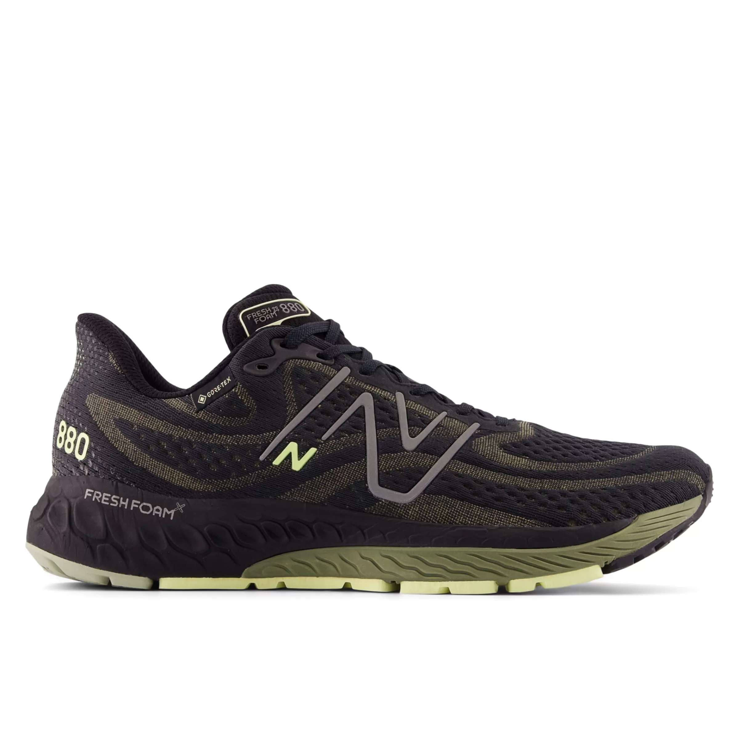 New Balance Fresh Foam x 880 | Chaussures de Running-FreshFoamX880v13GORE-TEX® Black avec Dark Olivine et Limelight