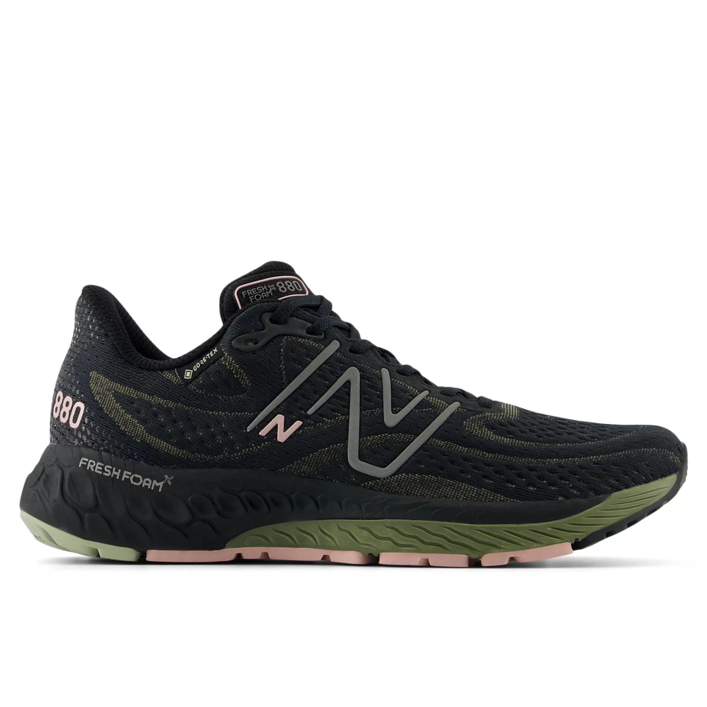 New Balance Fresh Foam x 880 | Chaussures de Running-FreshFoamX880v13GORE-TEX® Black avec Dark Olivine et Orb Pink