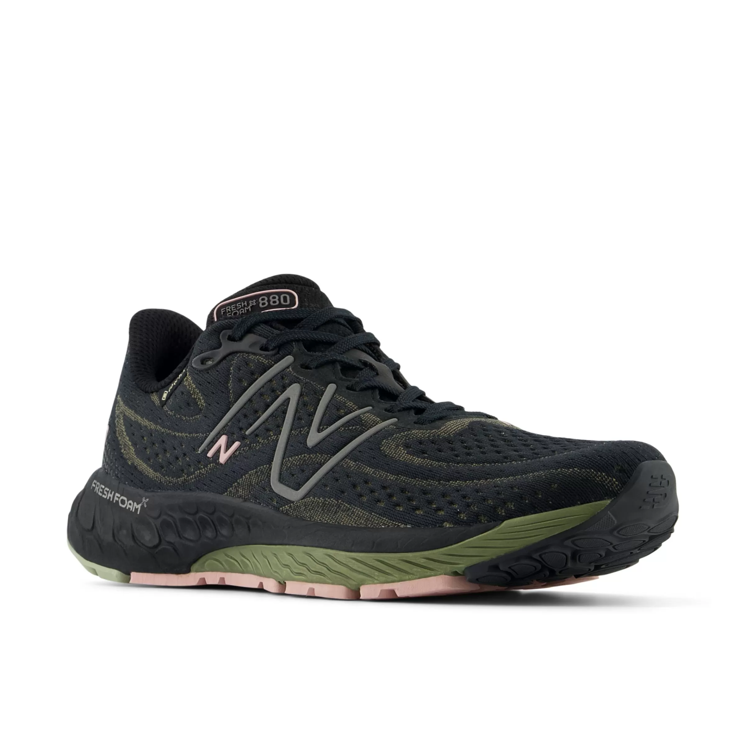 New Balance Fresh Foam x 880 | Chaussures de Running-FreshFoamX880v13GORE-TEX® Black avec Dark Olivine et Orb Pink