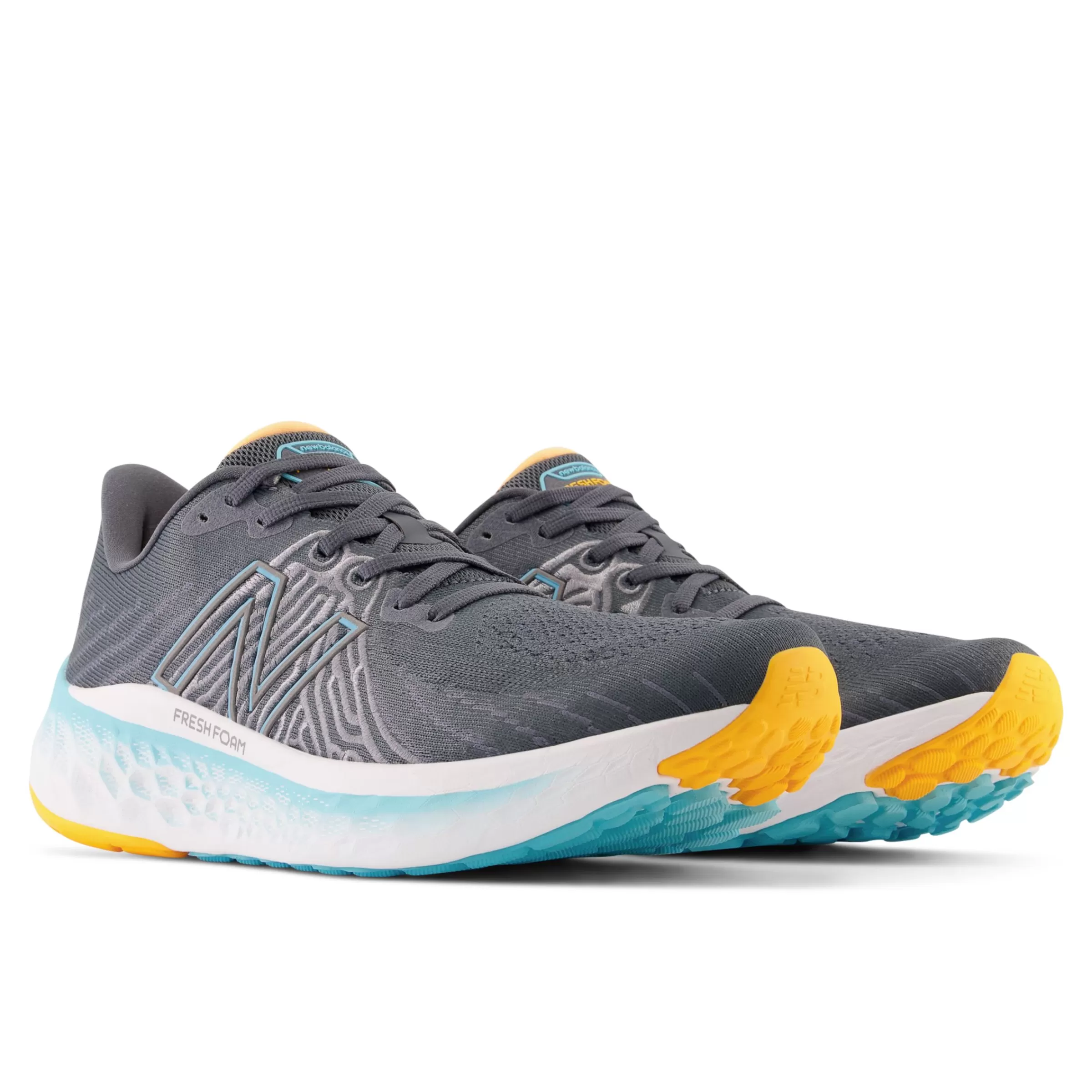 New Balance Chaussures Soldes-FreshFoamXVongov5 Graphite avec Summer Aqua et Hot Marigold