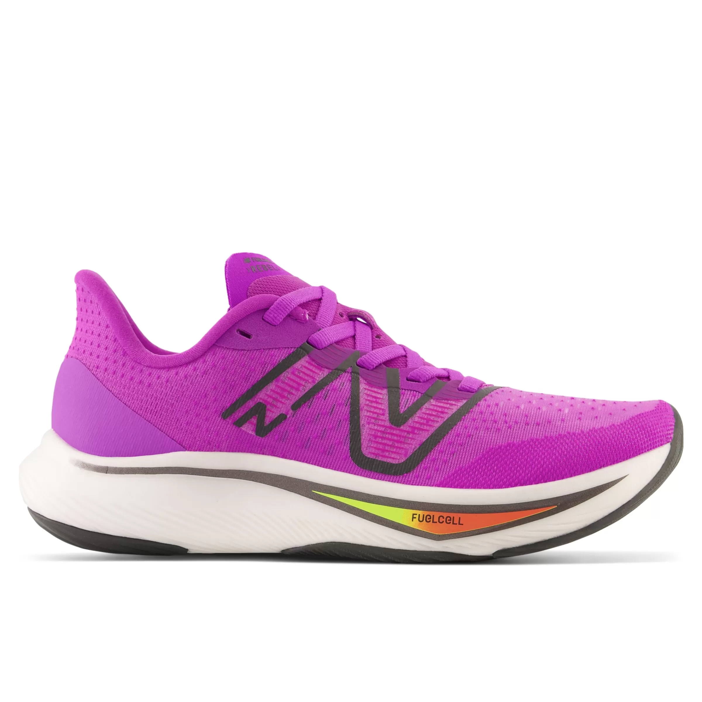 New Balance Chaussures de Running | Course de moyenne distance-FuelCellRebelv3 Cosmic Rose avec Blacktop et Neon Dragonfly