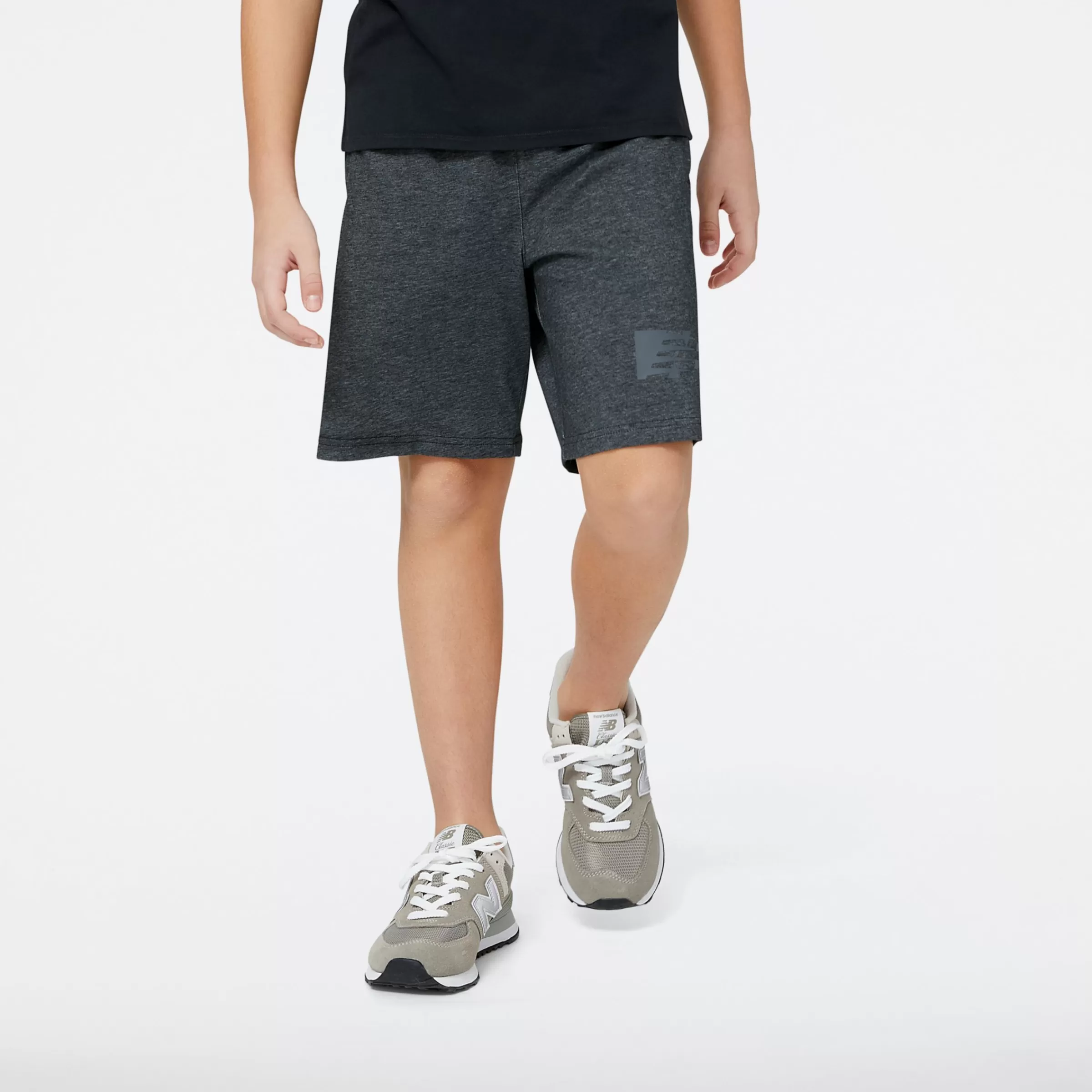 New Balance Vêtements Soldes-HeathertechKnitShort BLACK HEATHER