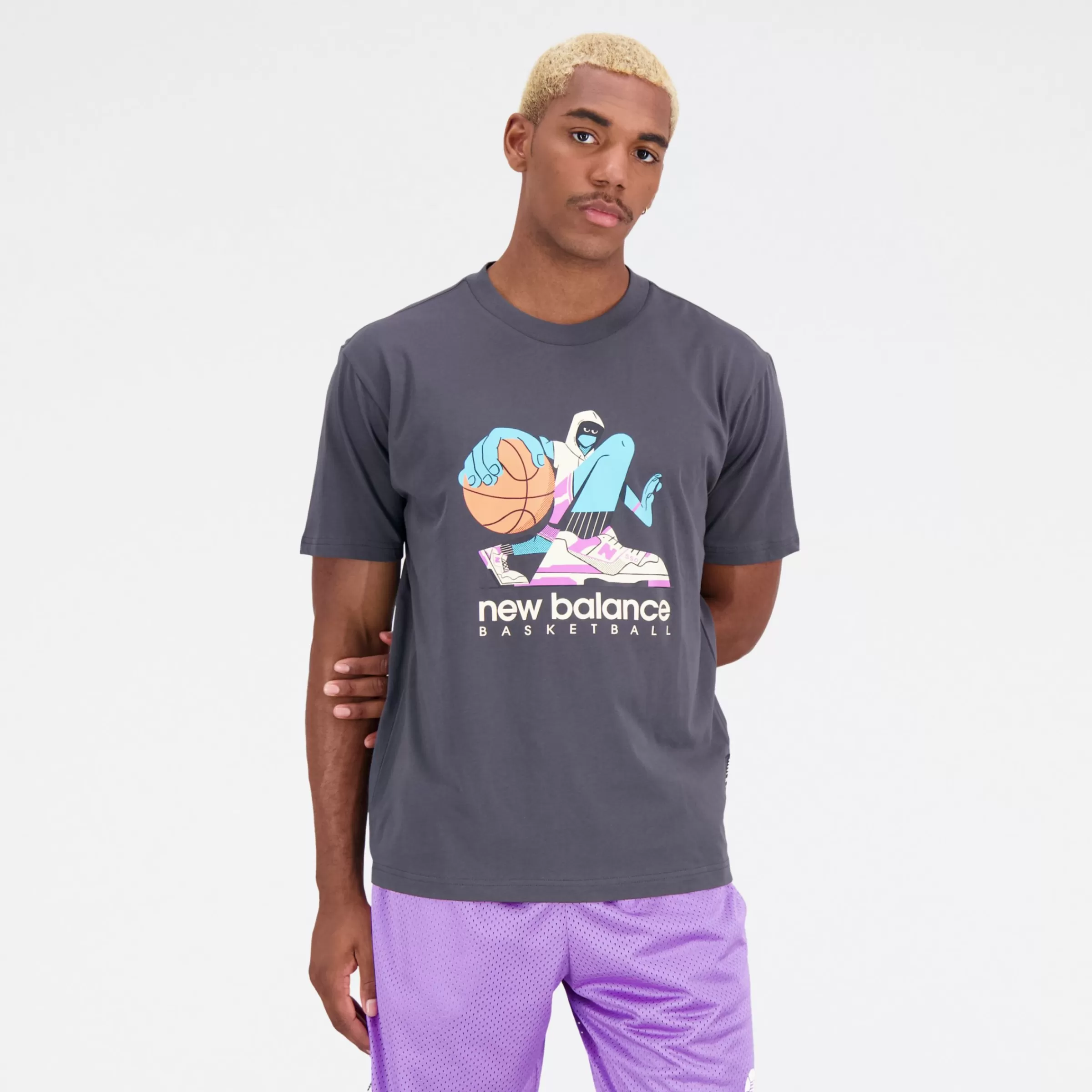 New Balance Vêtements | Tee-shirts et Maillots-HoopsCottonJerseyShortSleeveT-shirt BLACKTOP