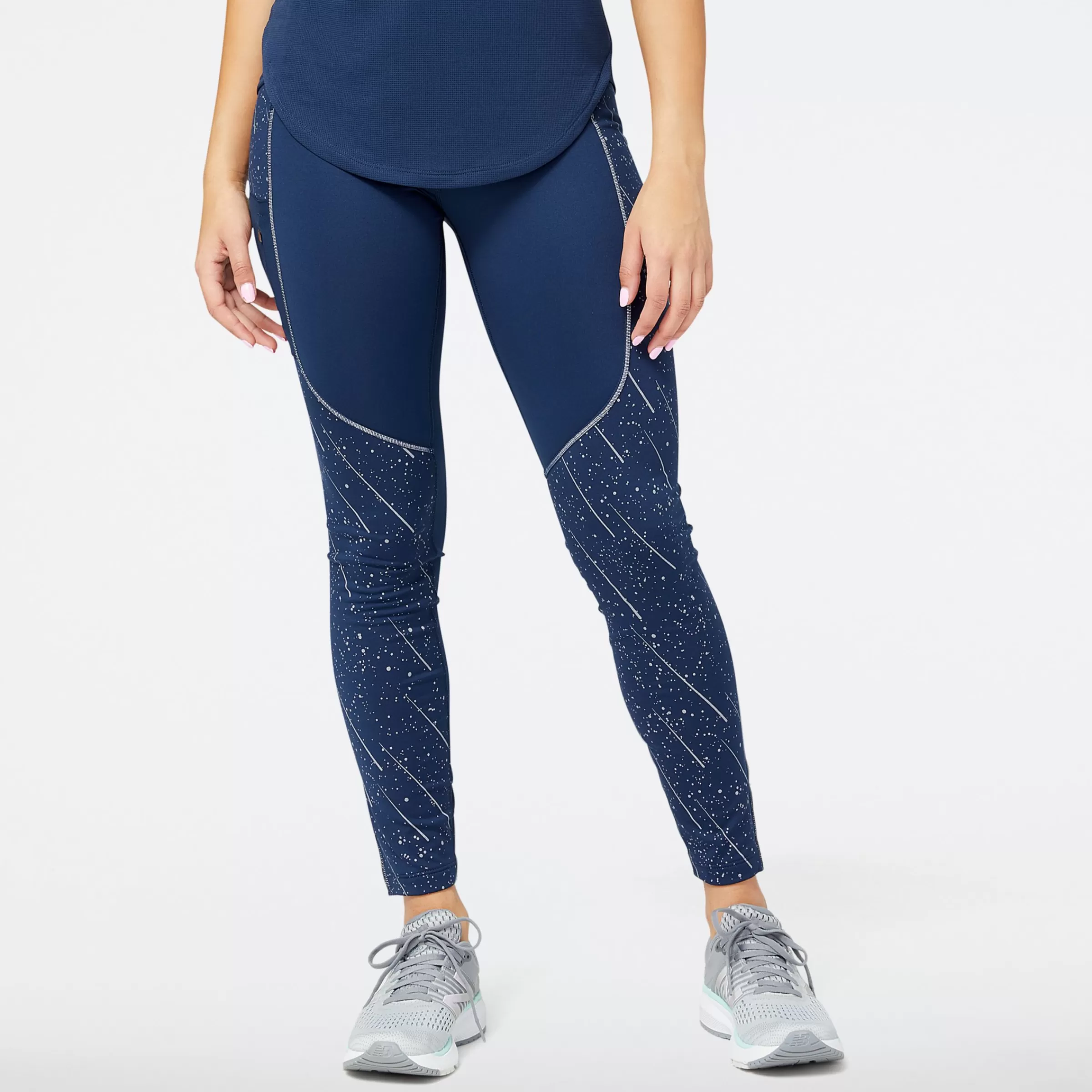 New Balance Vêtements de Running | Pantalons et collants-LeggingsReflectivePrintImpactRunHeat NATURAL INDIGO