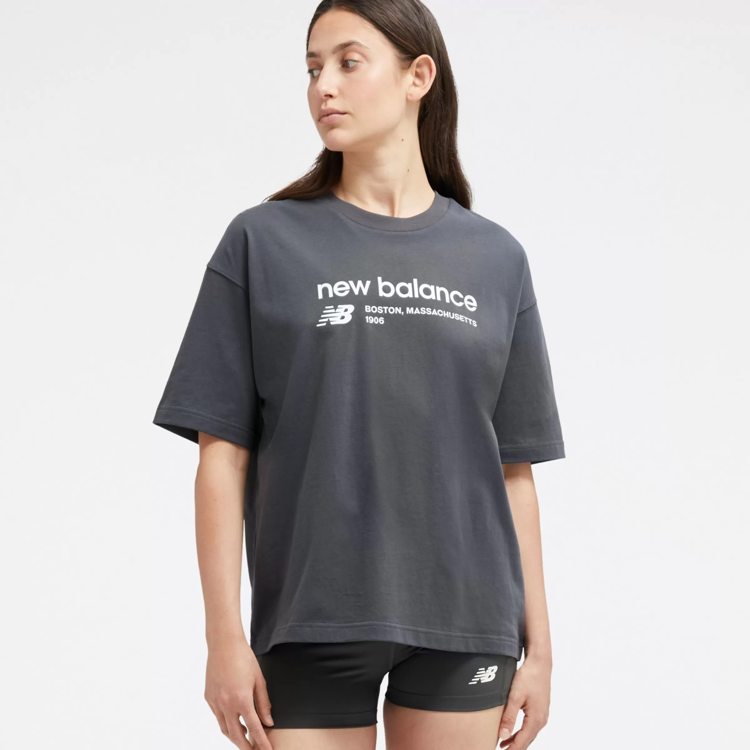 New Balance Vêtements | Tee-shirts et Débardeurs-LinearHeritageJerseyOversizedT-Shirt