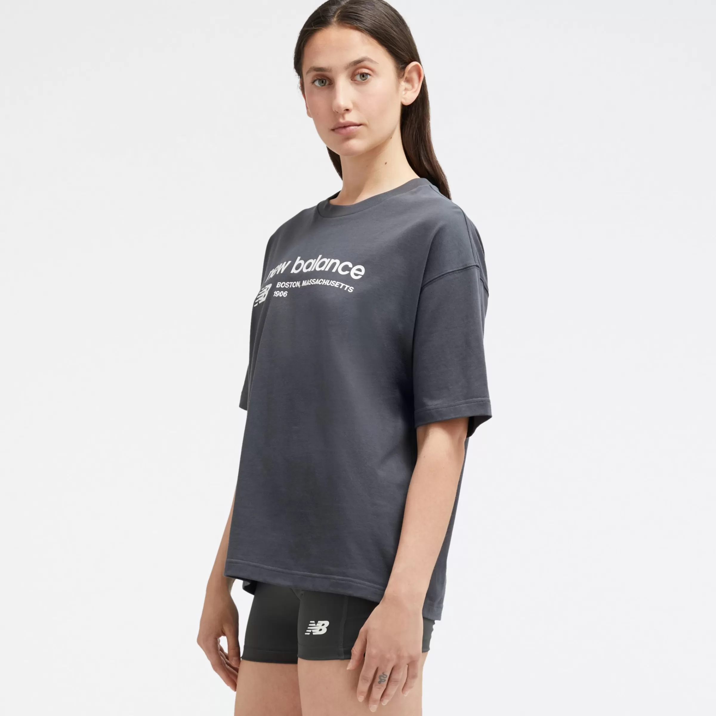 New Balance Vêtements | Tee-shirts et Débardeurs-LinearHeritageJerseyOversizedT-Shirt