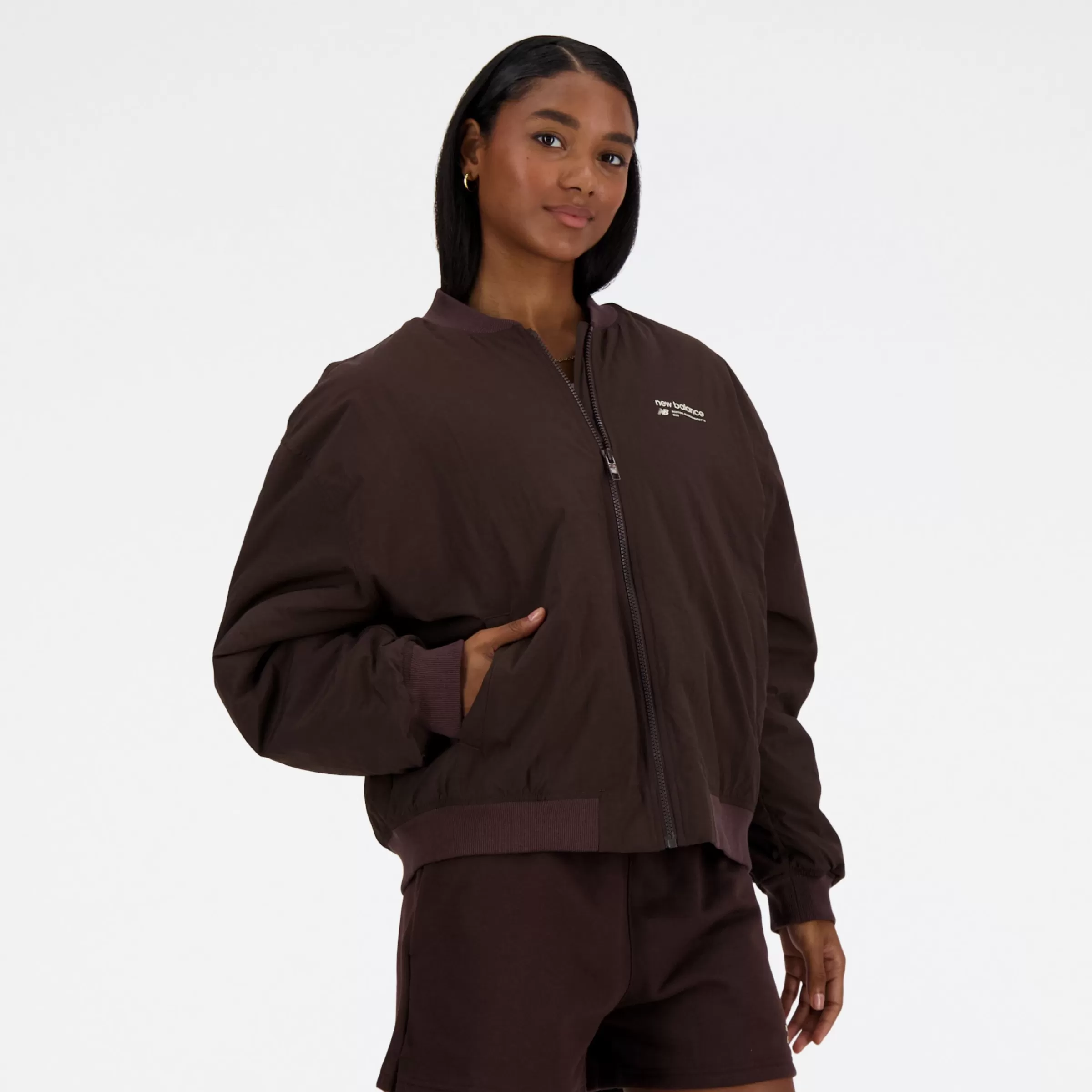 New Balance Vêtements-LinearHeritageWovenBomberJacket