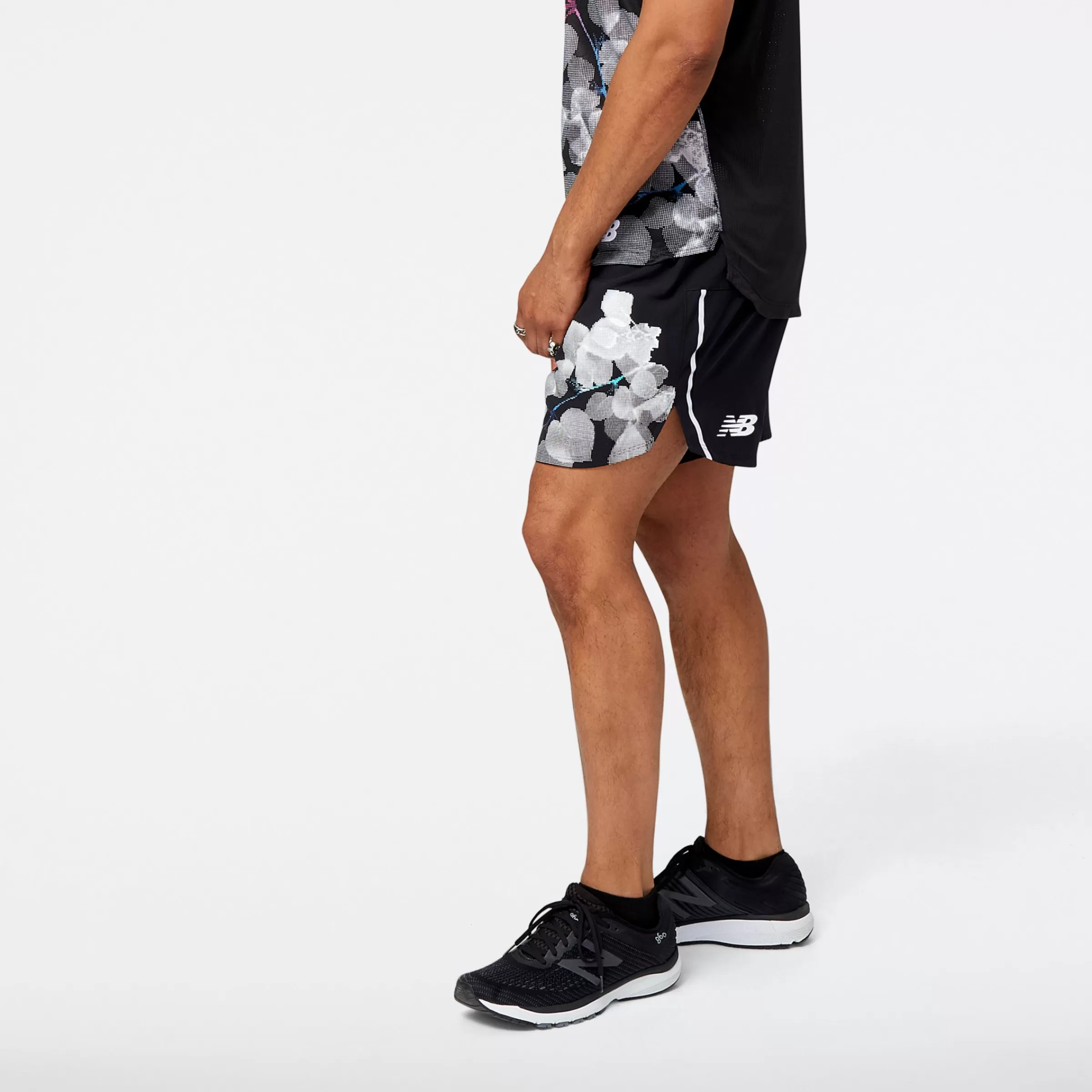 New Balance Shorts | Vêtements de Running-LondonEditionPrintedImpactRun5InchShort BLACK MULTI