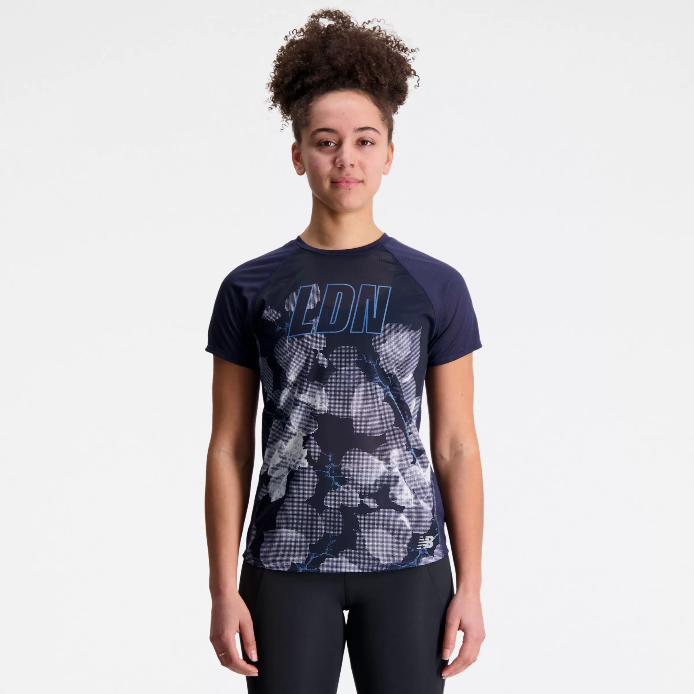 New Balance Vêtements de Running | T-shirts et hauts-LondonEditionPrintedImpactRunShortSleeve NB NAVY