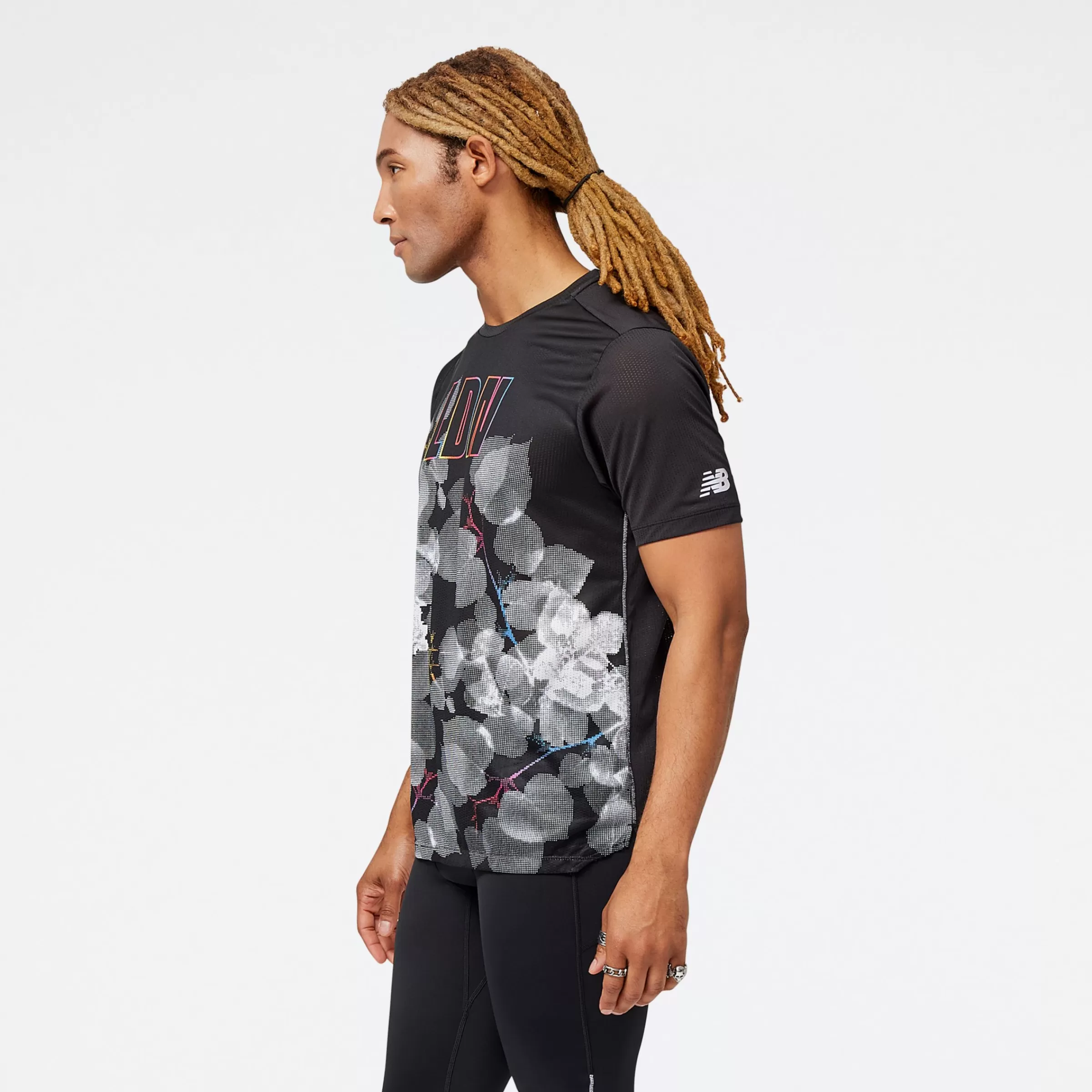 New Balance Vêtements de Running | T-shirts et hauts-LondonEditionPrintedImpactRunShortSleeve BLACK MULTI