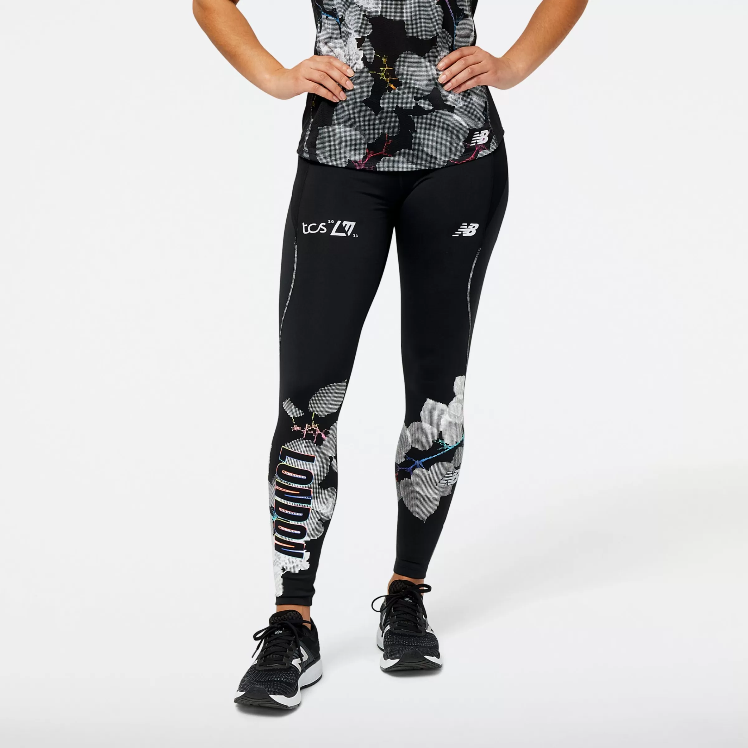 New Balance Vêtements de Running | Pantalons et collants-LondonEditionPrintedImpactRunTight BLACK MULTI