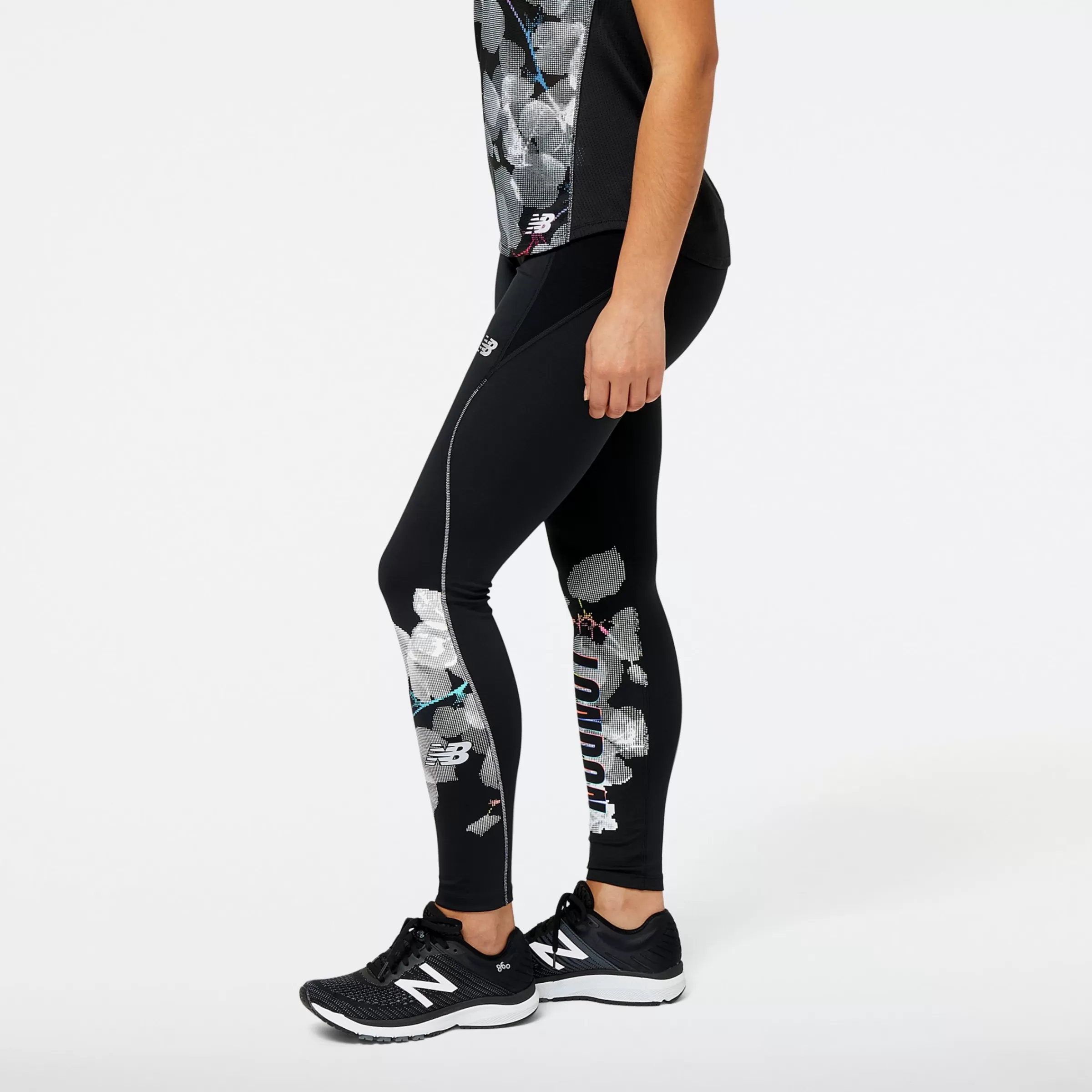 New Balance Vêtements de Running | Pantalons et collants-LondonEditionPrintedImpactRunTight BLACK MULTI