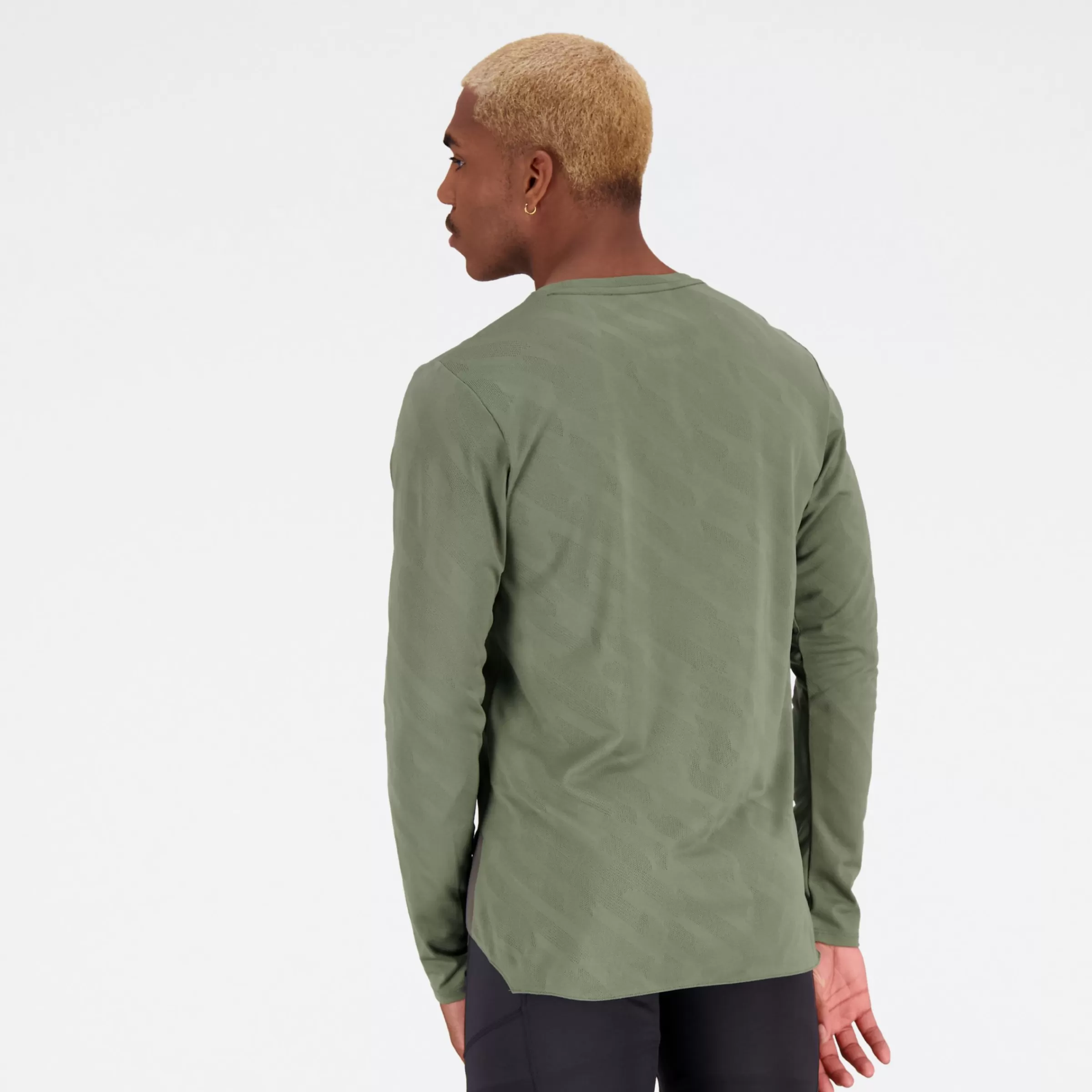 New Balance Vêtements de Running | T-shirts et hauts-LondonEditionQSpeedJacquardLongSleeve DEEP OLIVE GREEN