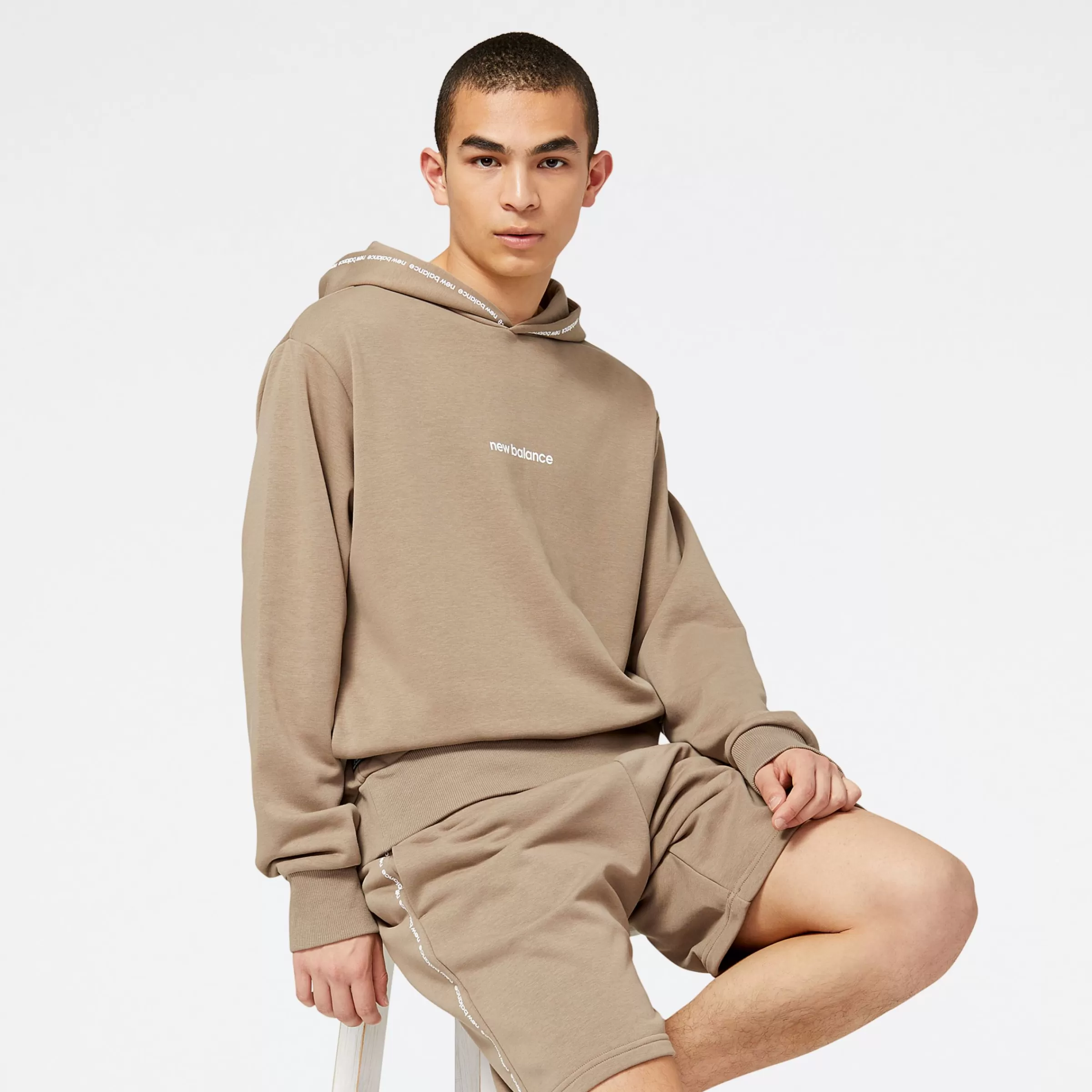 New Balance Vêtements | Sweats à capuche et Sweat-shirts-NBEssentialsFleeceHoodie MUSHROOM