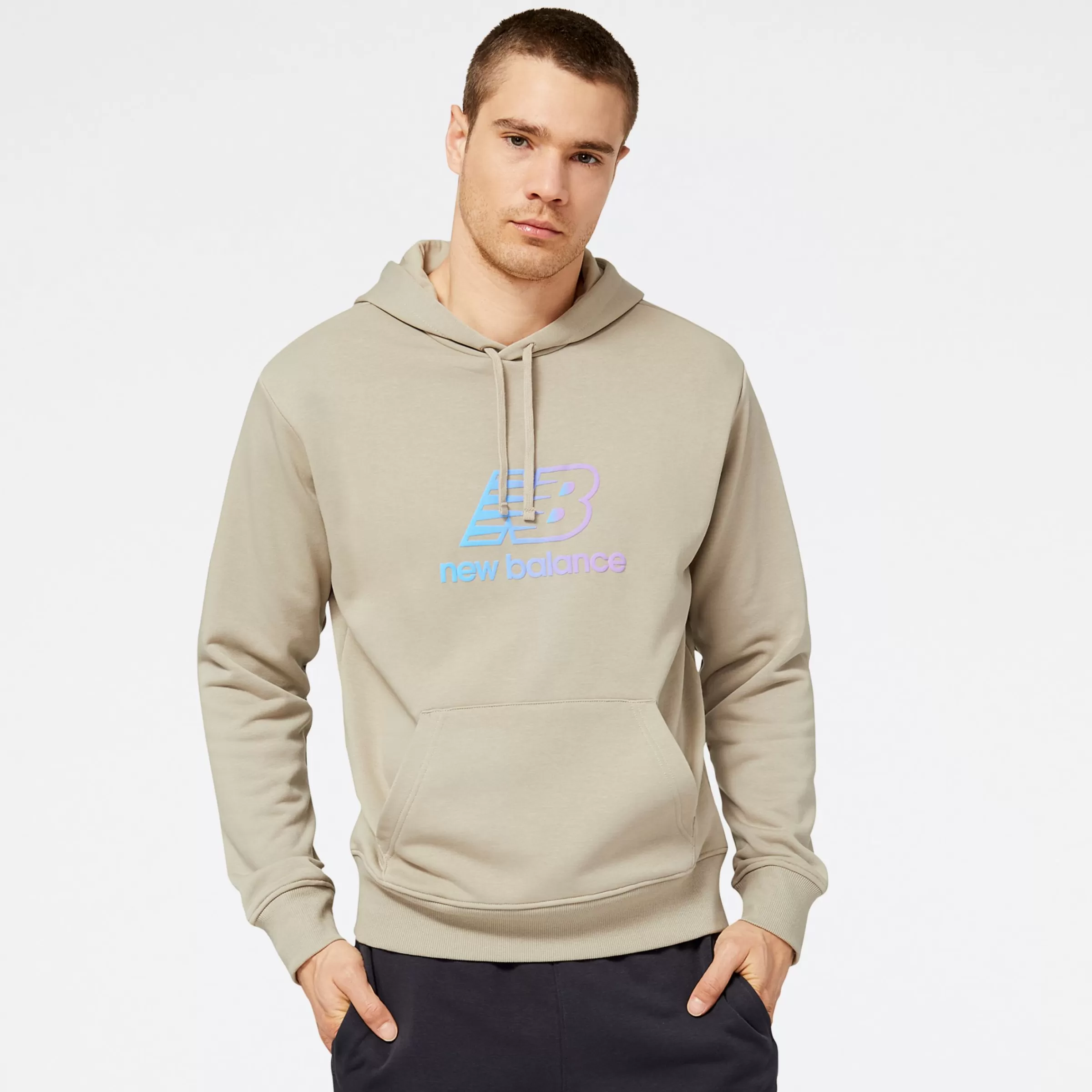 New Balance Vêtements | Sweats à capuche et Sweat-shirts-NBEssentialsPuffPrintHoodie ALUMINUM