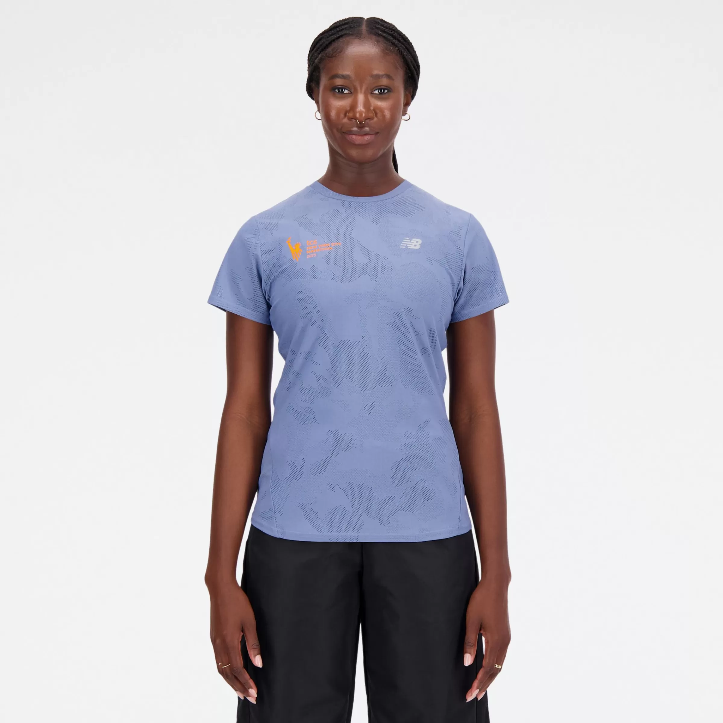 New Balance Vêtements Soldes-NYCMarathonQSpeedJacquardShortSleeve MERCURY BLUE