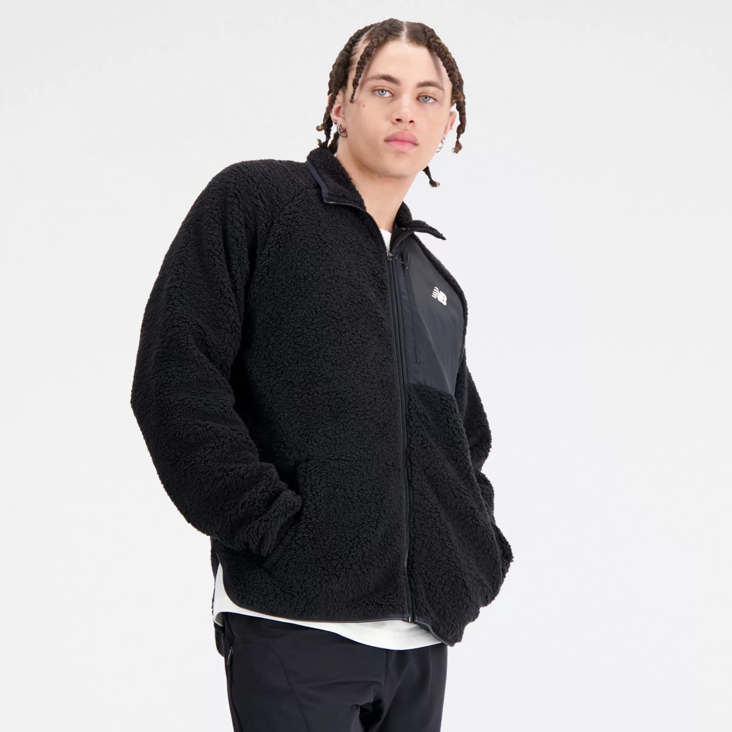 New Balance Vêtements Soldes-QSpeedSherpaJacket BLACK