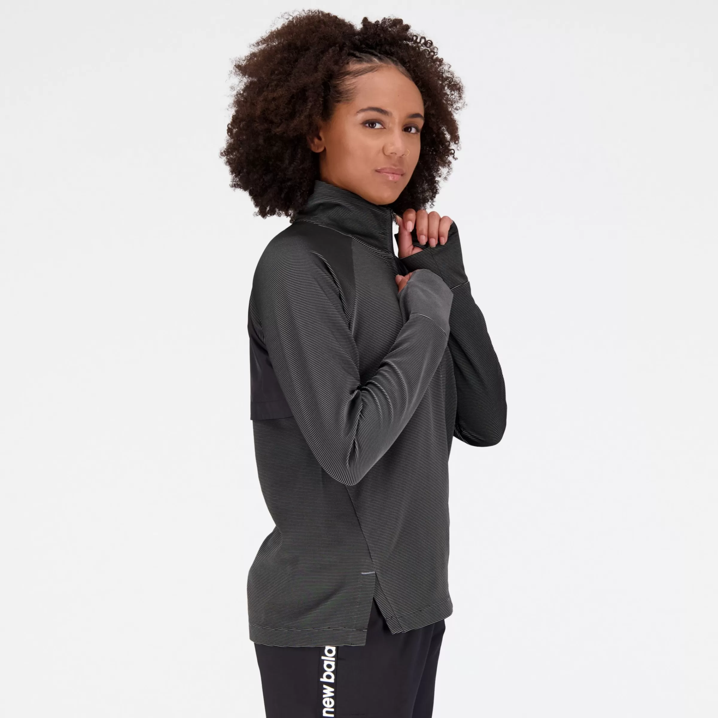 New Balance Vêtements de Running | Sweats à capuche et sweatshirts-QSpeedShift1/2Zip BLACK