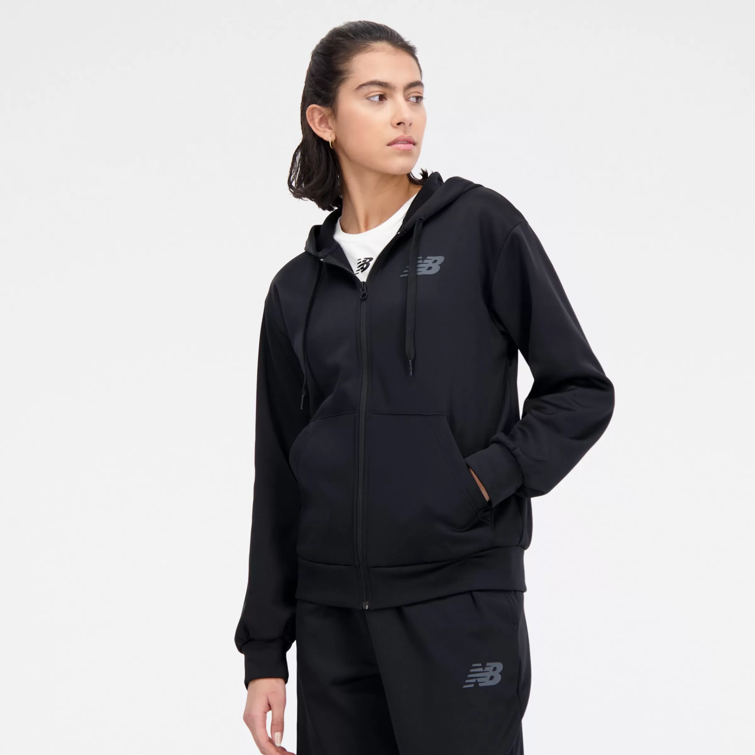 New Balance Vêtements Soldes-RelentlessPerformanceFleeceFullZip BLACK