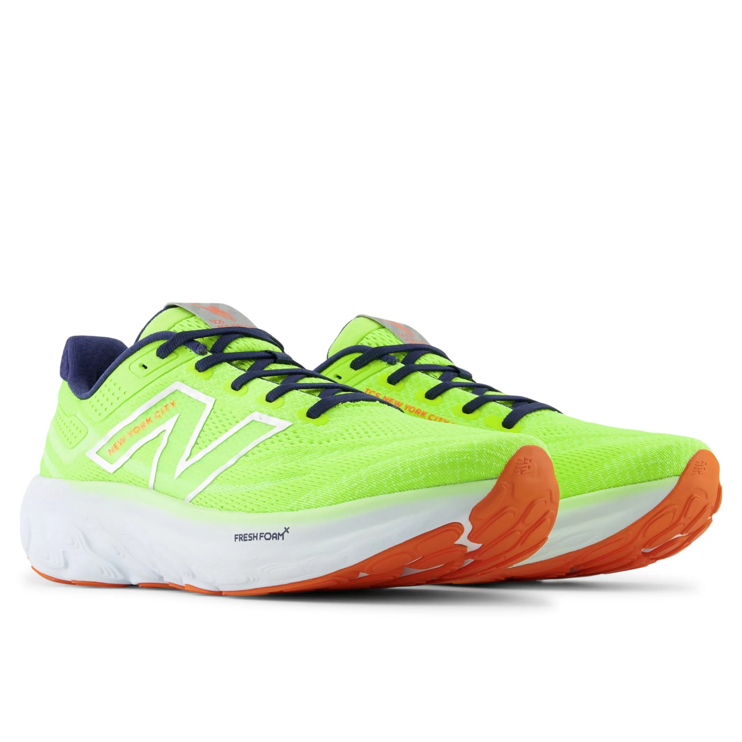 New Balance Chaussures de Running | Acheter par modèle-TCSNYCMarathon®FreshFoamX1080v13 Thirty Watt avec Bleached Lime Glo et NB Navy