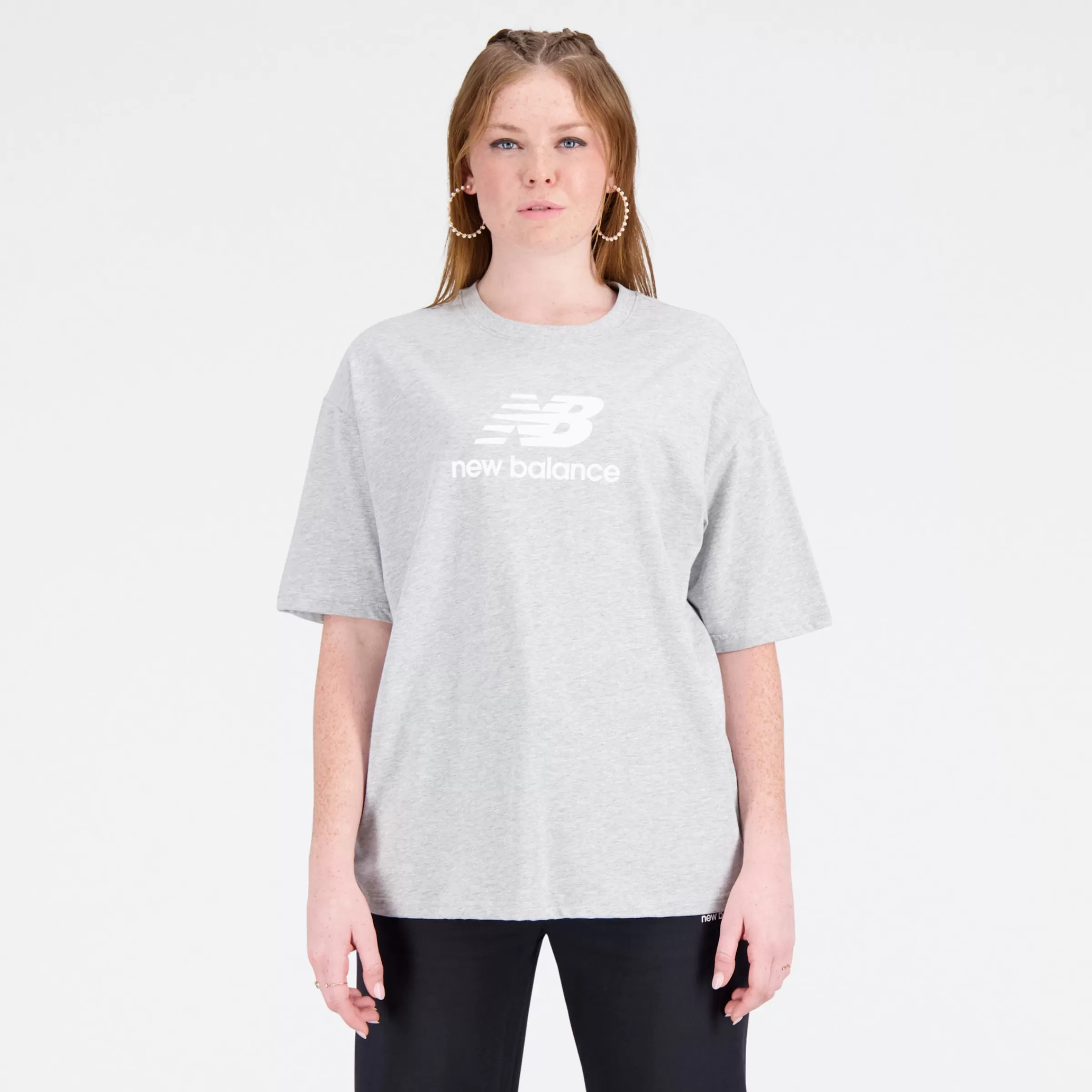 New Balance Tee-shirts et Débardeurs | Vêtements-T-ShirtEssentialsStackedLogoCottonOversized ATHLETIC GREY