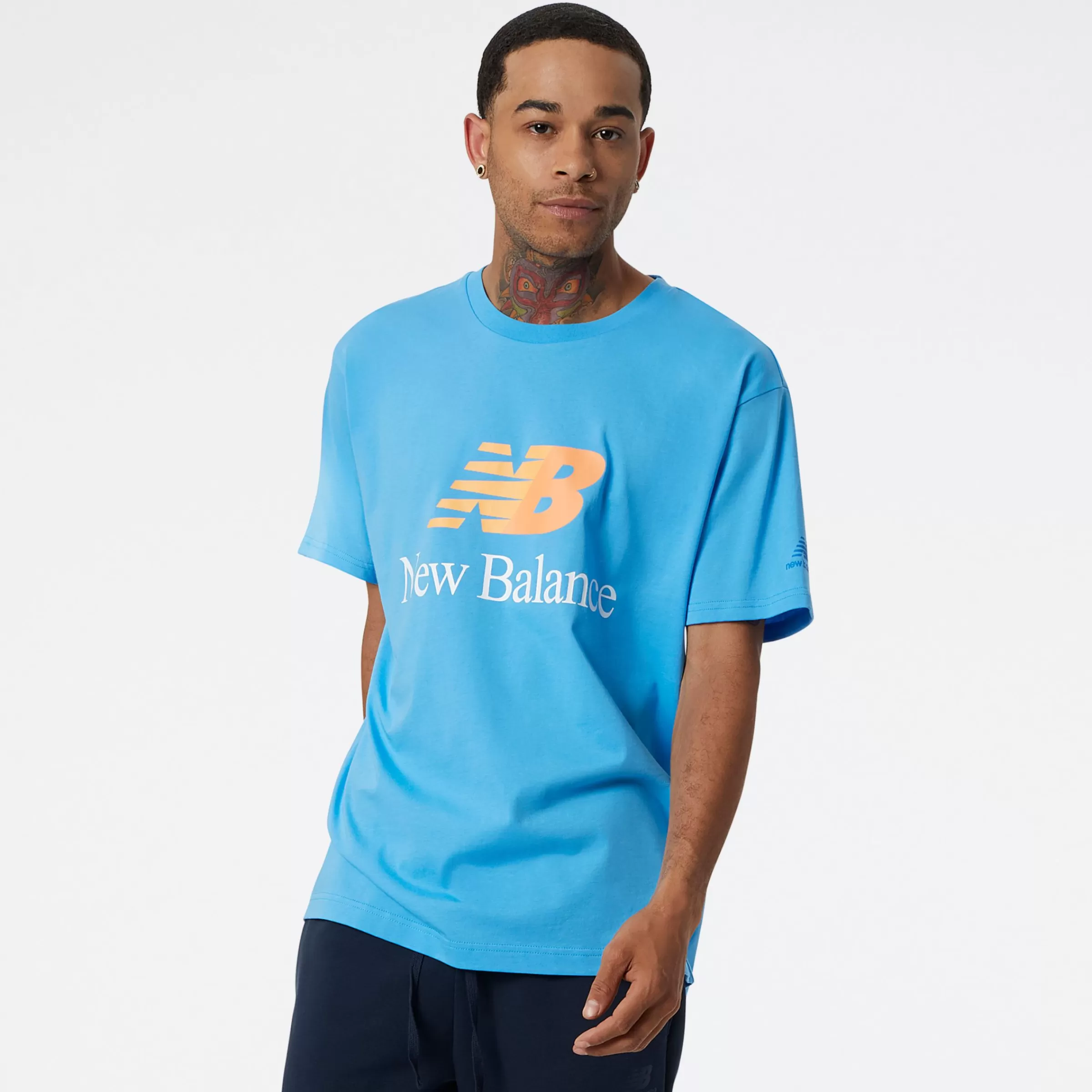 New Balance Vêtements | Tee-shirts et Maillots-T-ShirtNBEssentialsCelebrateSplitLogo VIBRANT SKY