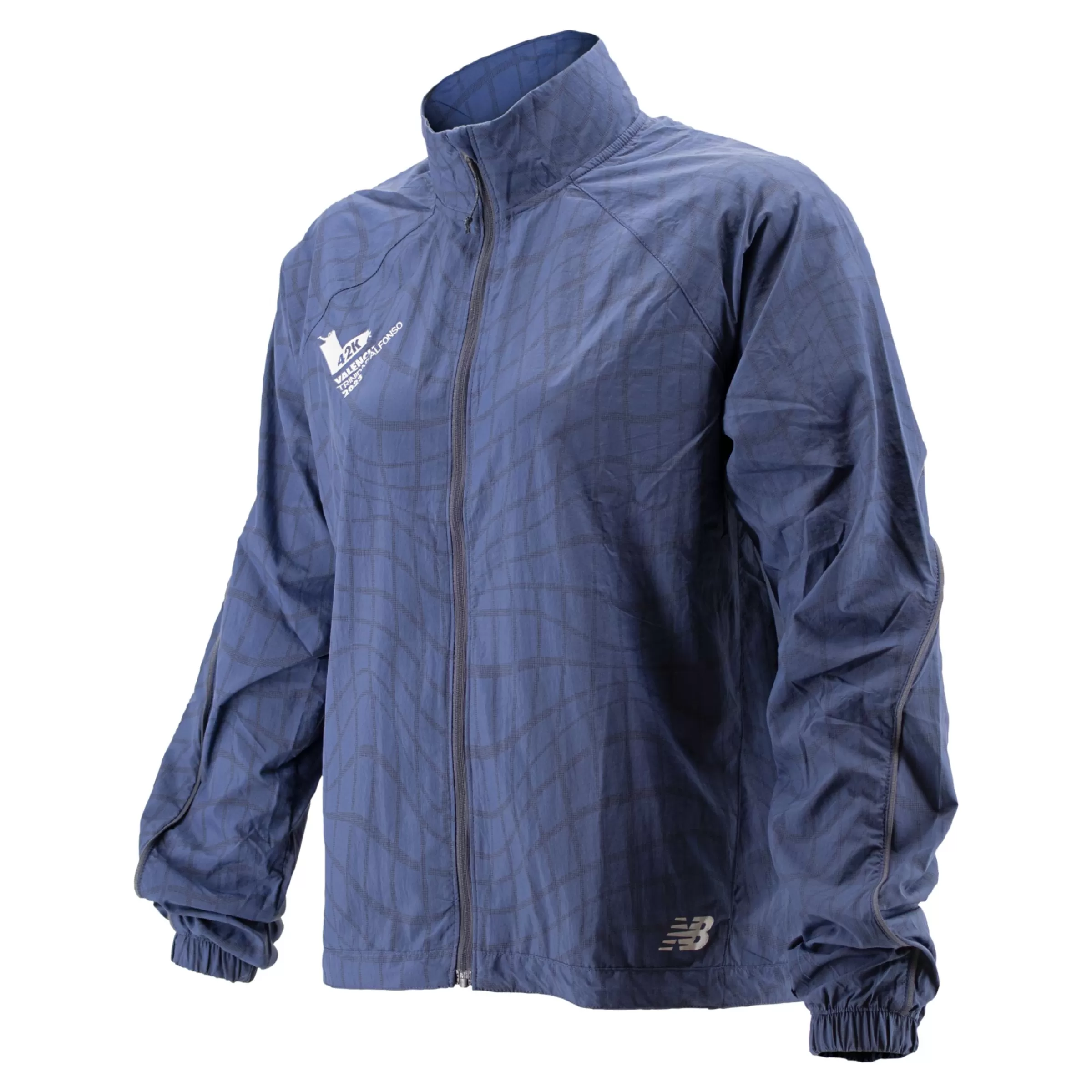 New Balance Vêtements Soldes-ValenciaMarathonPrintedImpactRunLightPackJacket NB NAVY