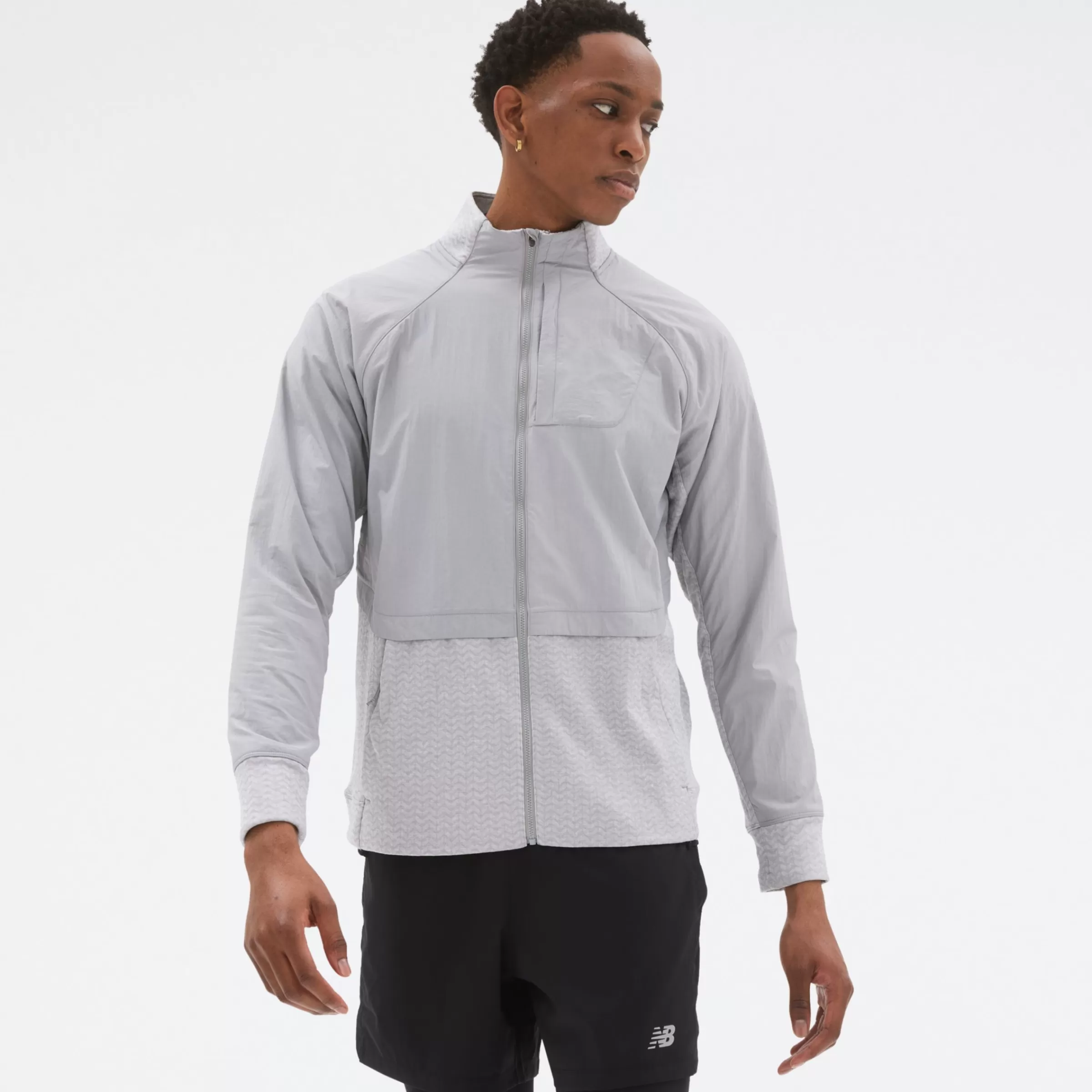 New Balance Vêtements de Running | Vestes-VesteNBHeatGrid ATHLETIC GREY